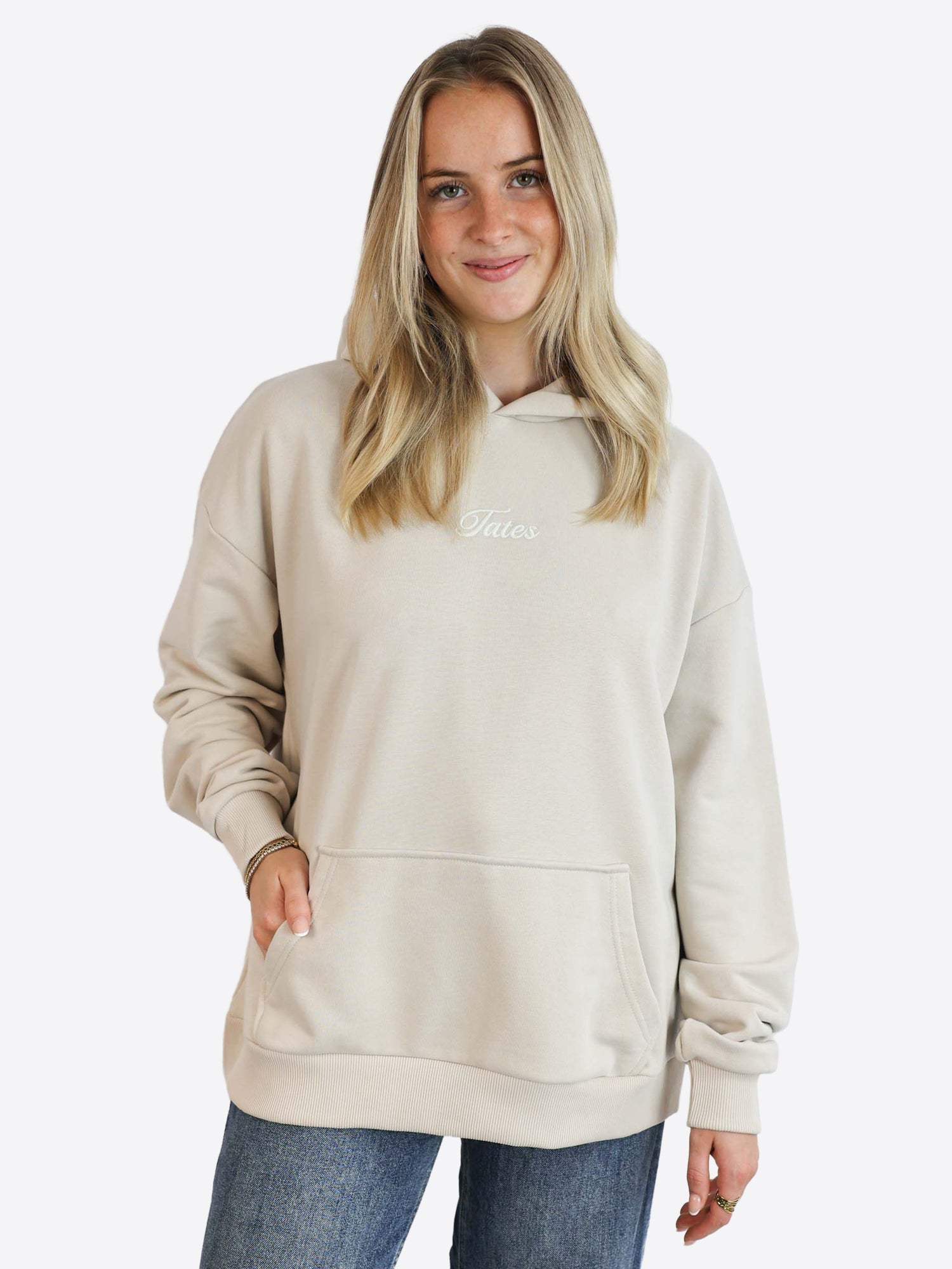 Original Light Wide Waistband Hoodie – Beige