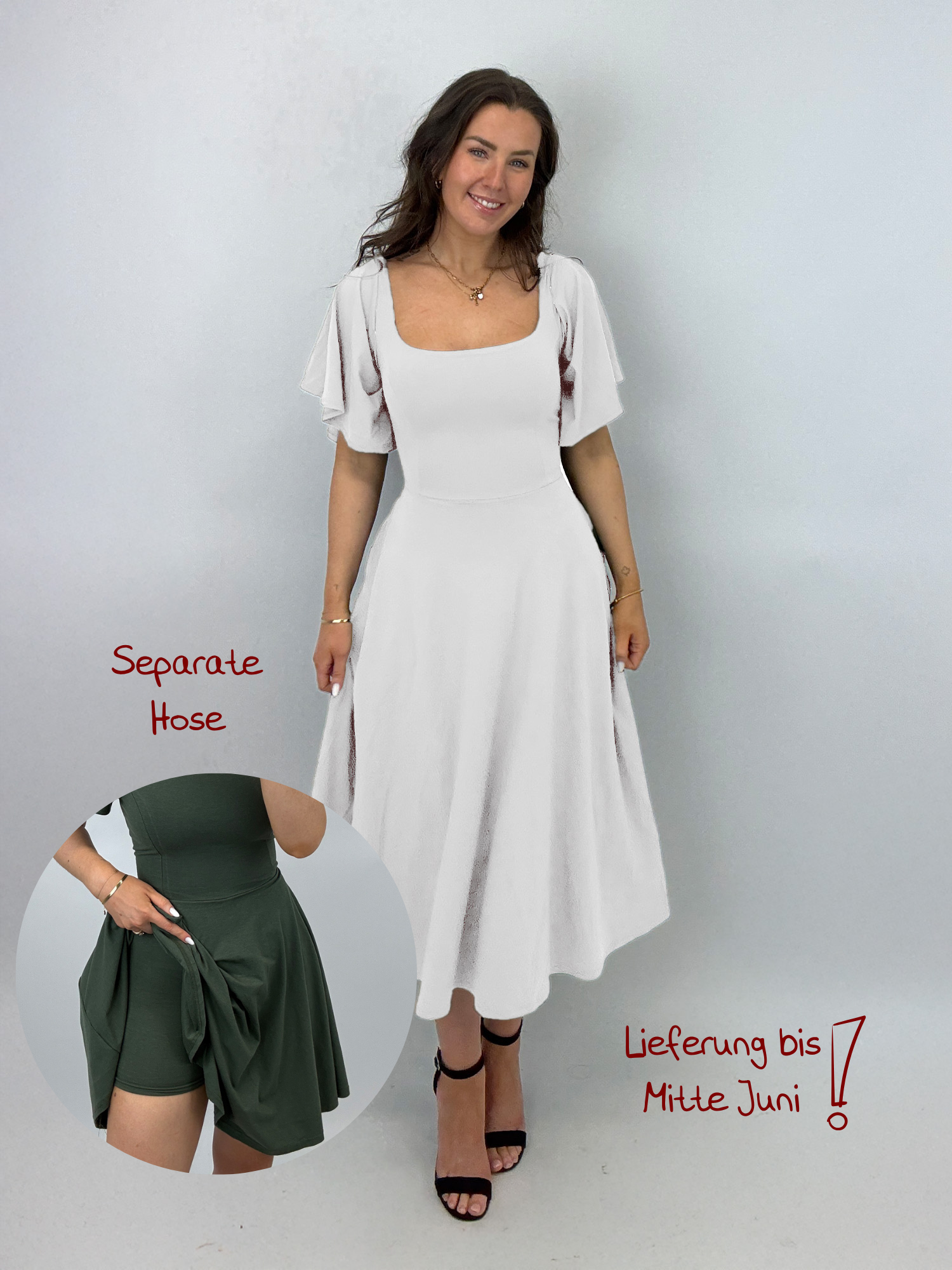 Midi Skort Kleid Kate - Off white