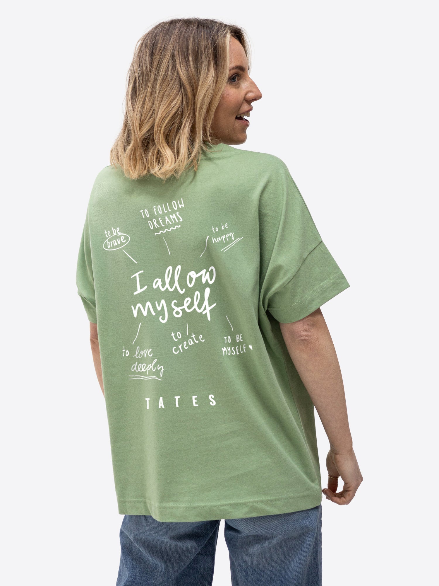 Soft Touch T-Shirt "I allow myself" – Matcha