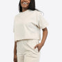 Light Jogginghose kurz mit Biese – Beige