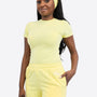 Light Jogginghose kurz mit Biese – Butter Yellow