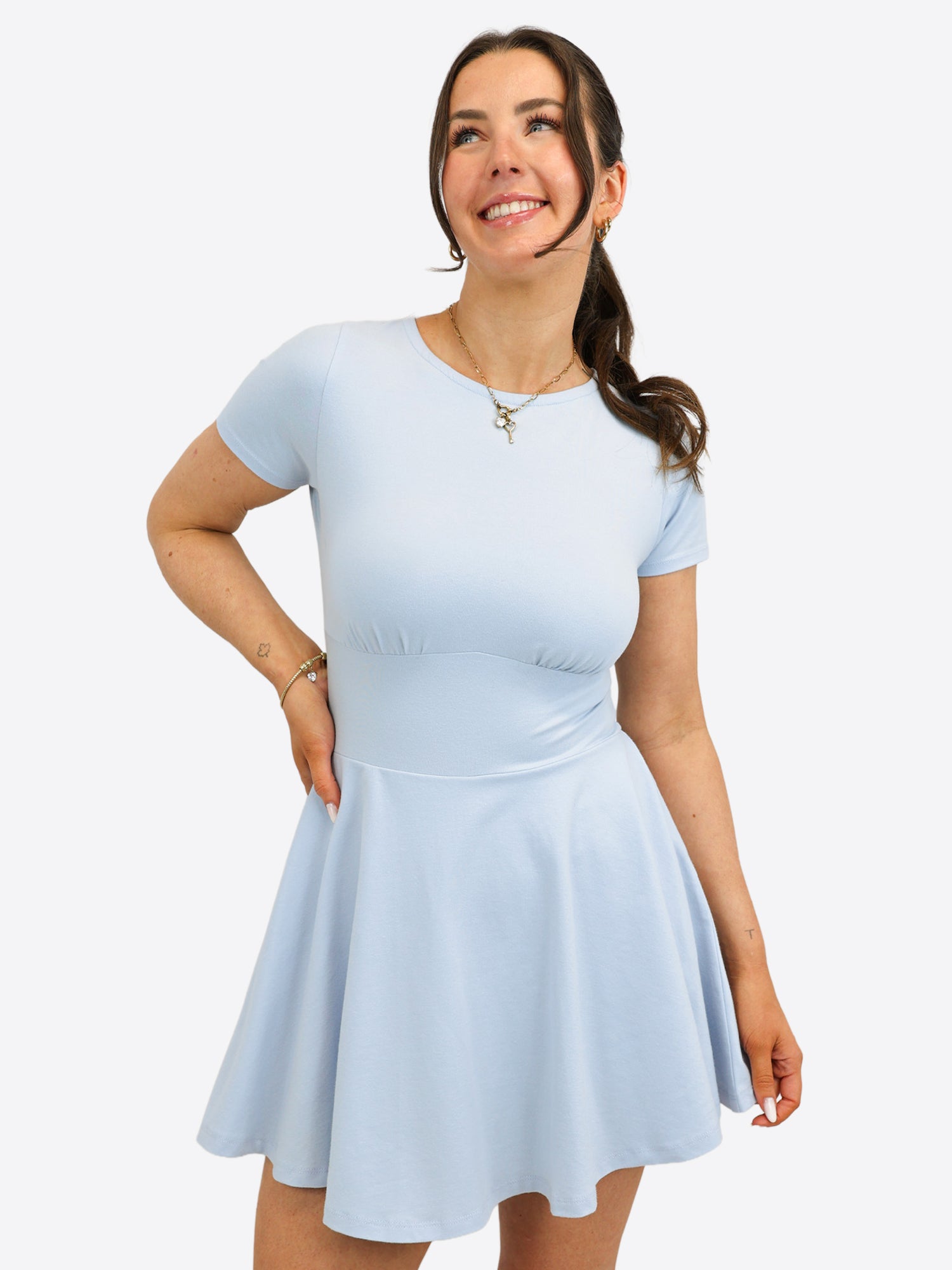 Mini Skort Kleid – Hellblau