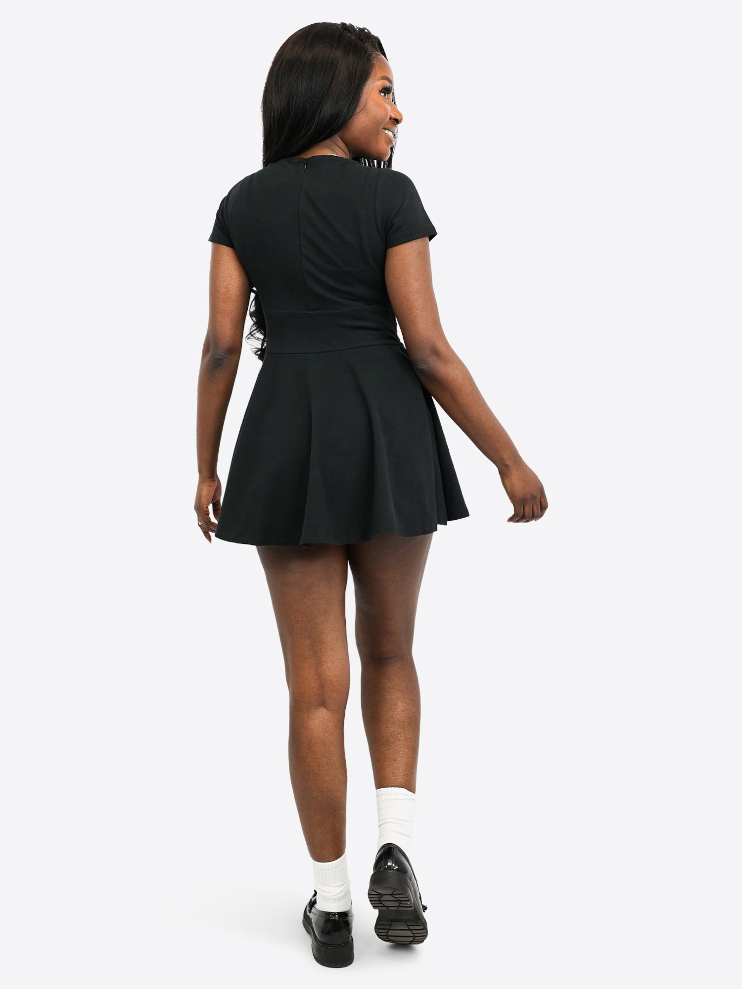 Mini Skort Kleid - Schwarz