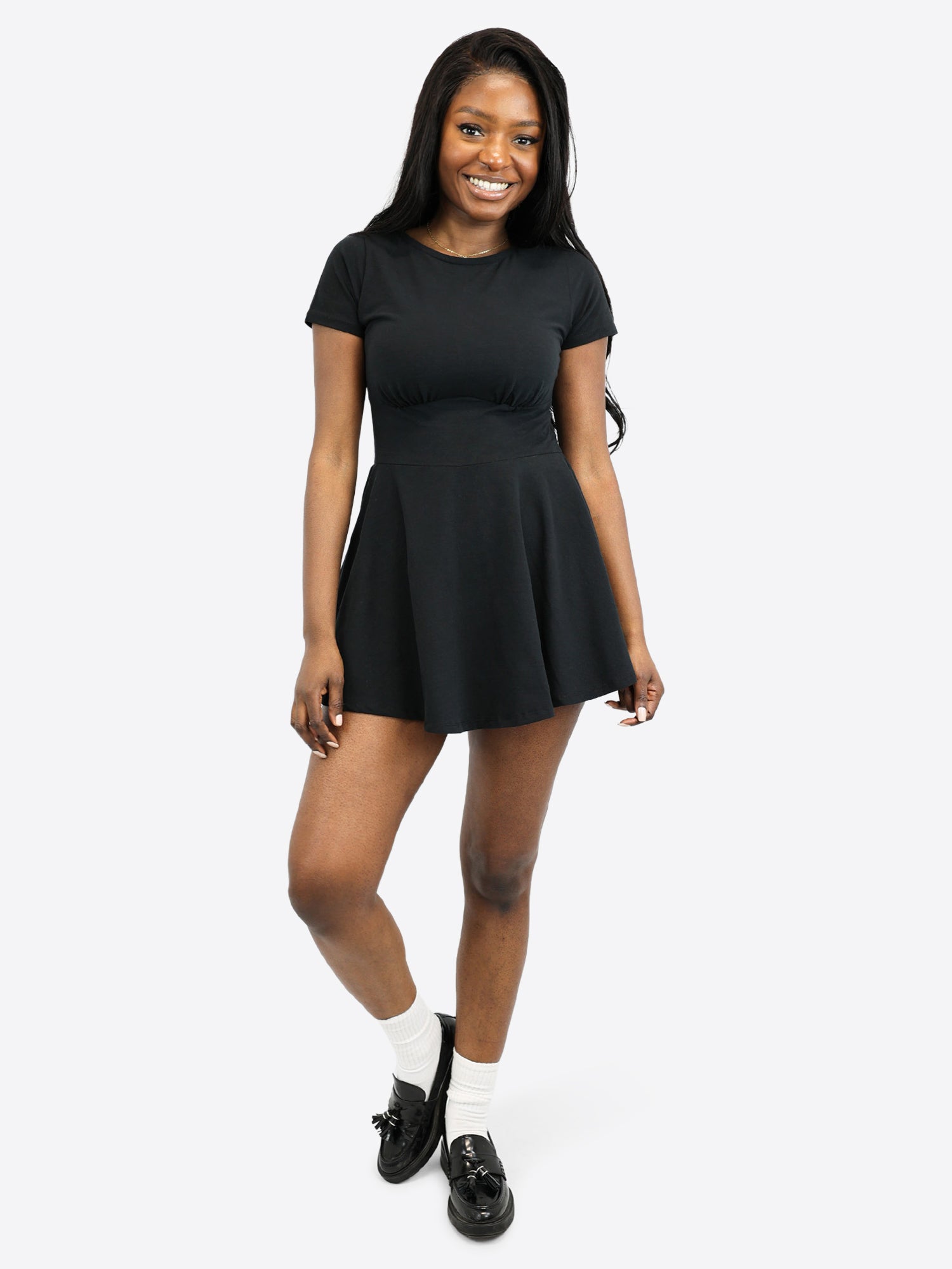 Mini Skort Kleid - Schwarz