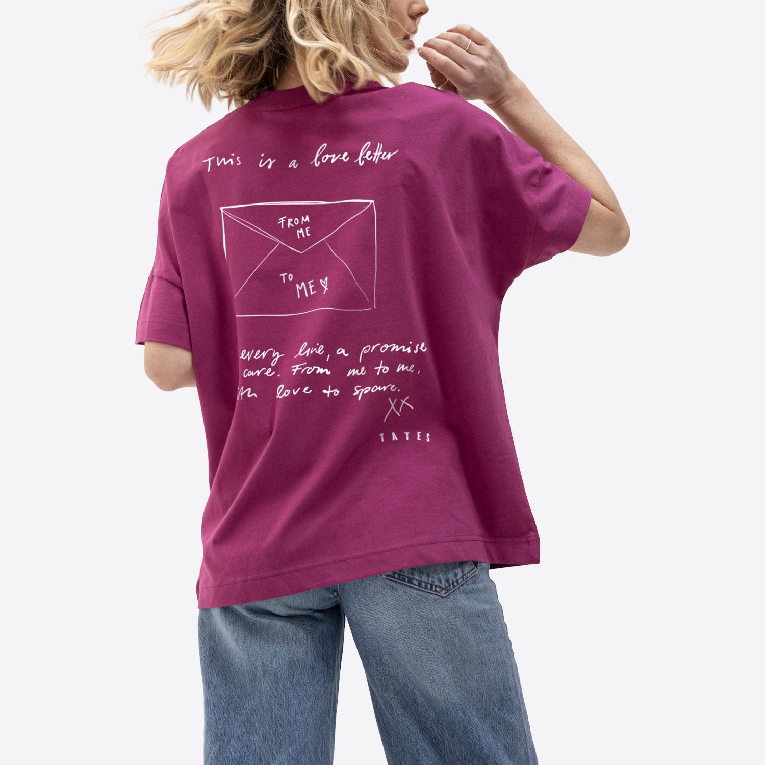 Soft Touch T-Shirt "Love letter" – Berry