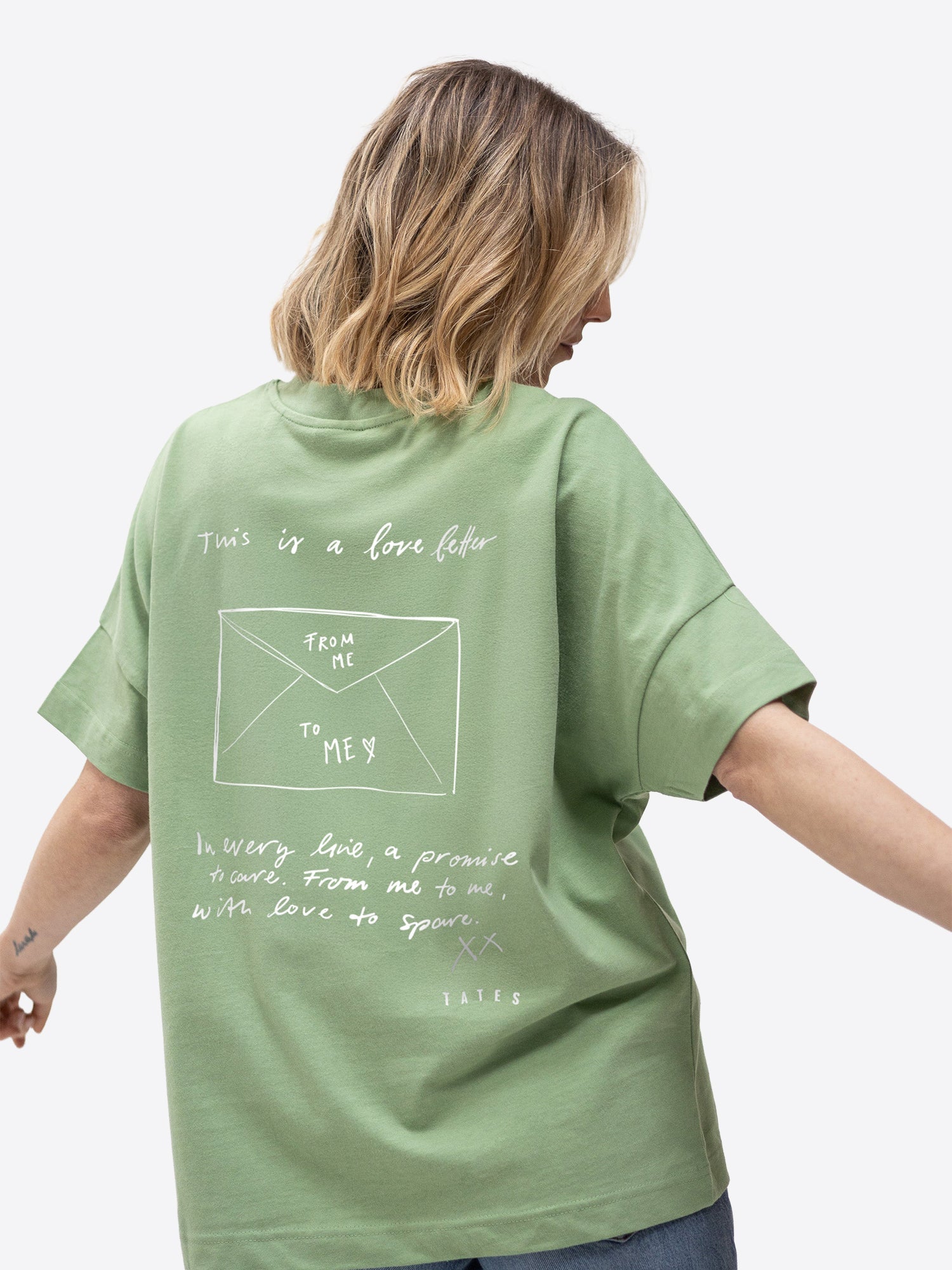 Soft Touch T-Shirt "Love letter" – Matcha