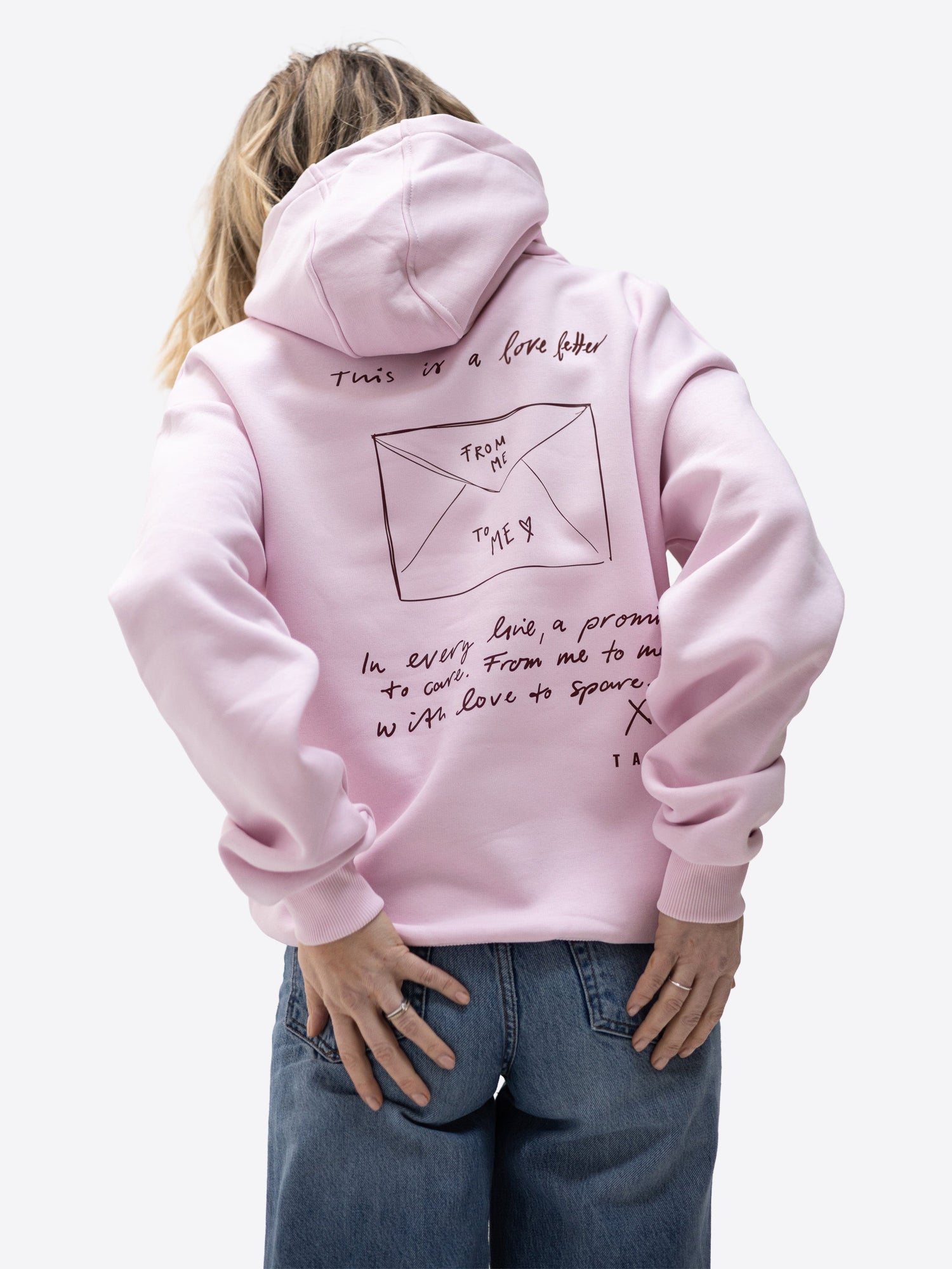 Original Regular Waistband Hoodie "Love letter" – Rosa