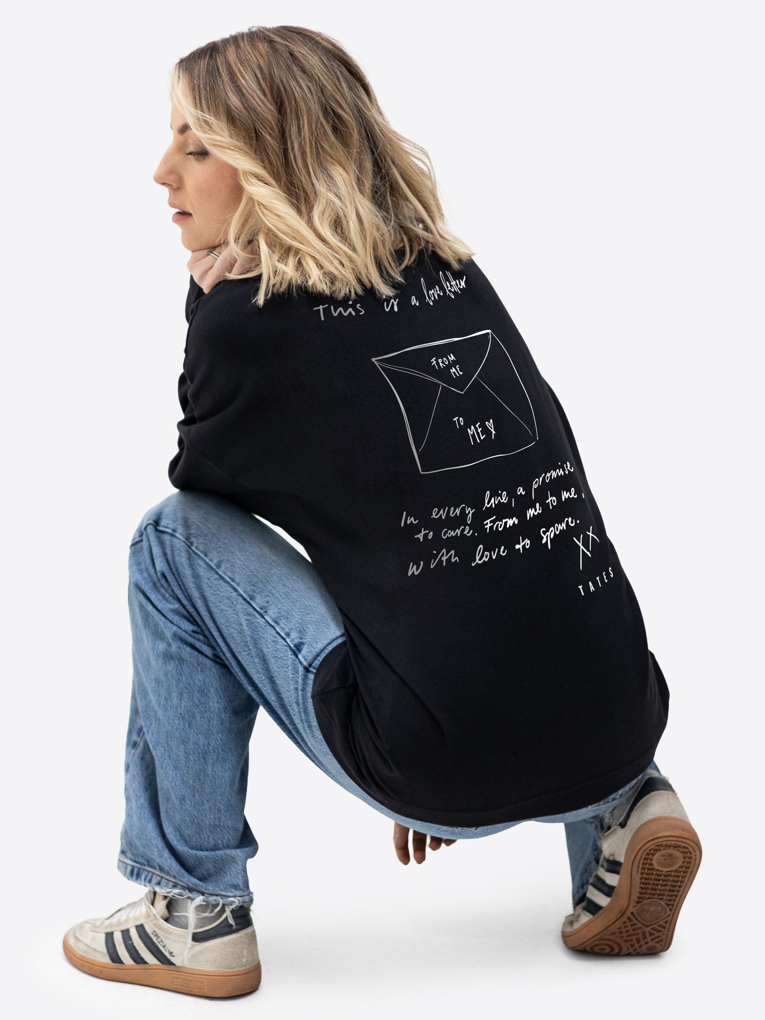 Longsleeve (Oversized) "Love letter" – Schwarz