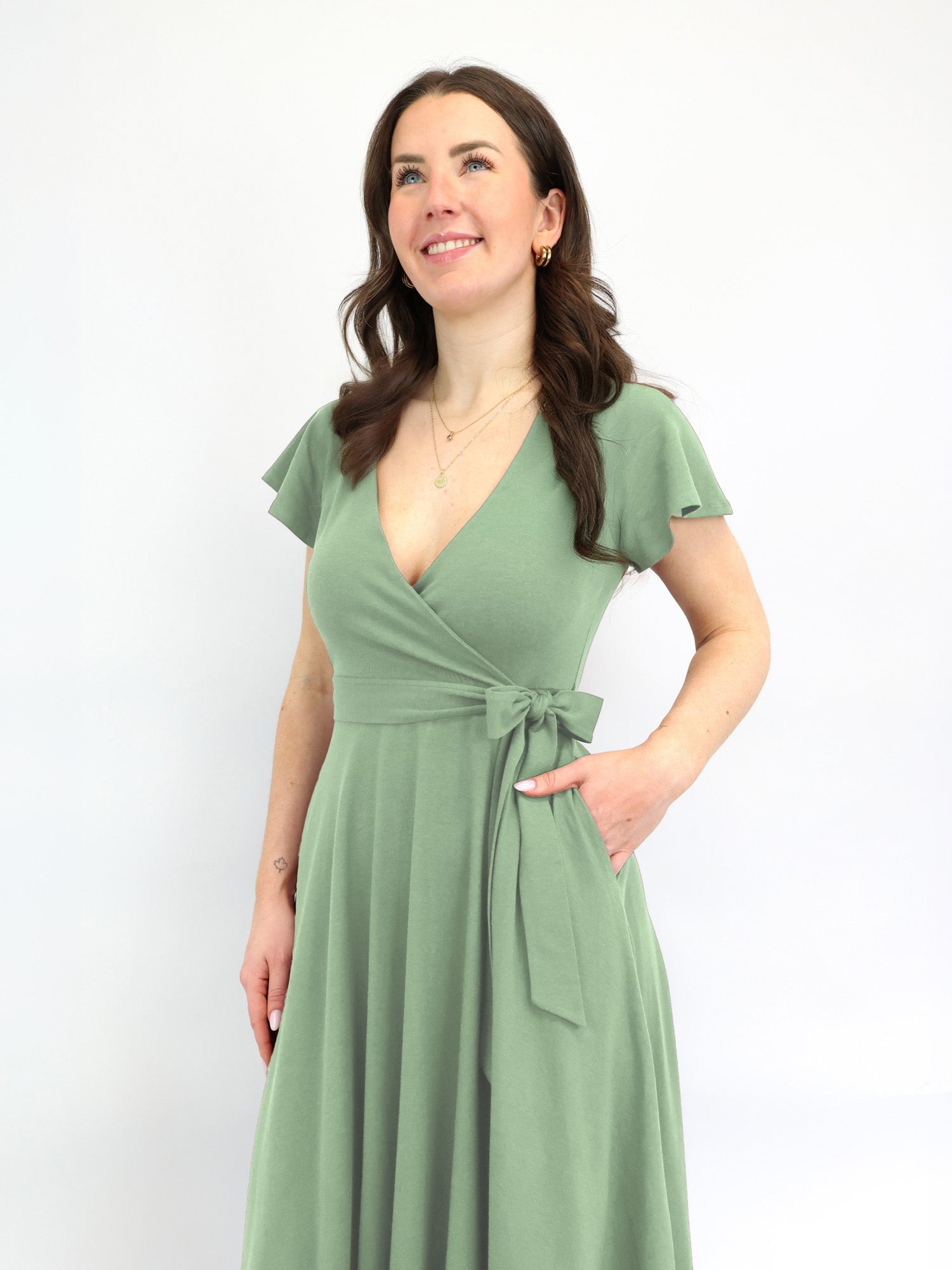 Midi Wickelkleid Carina - Aloe