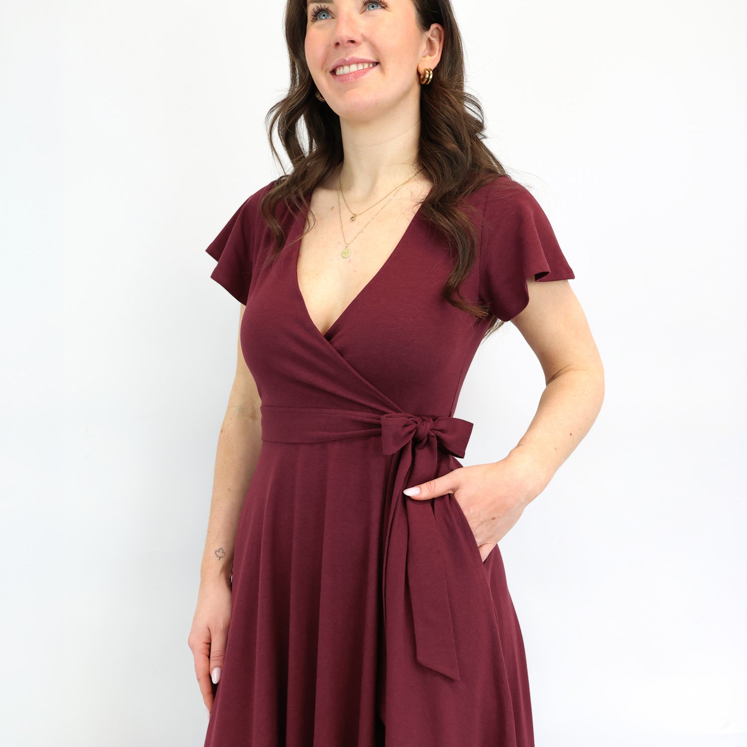 Midi Wickelkleid Carina - Plum