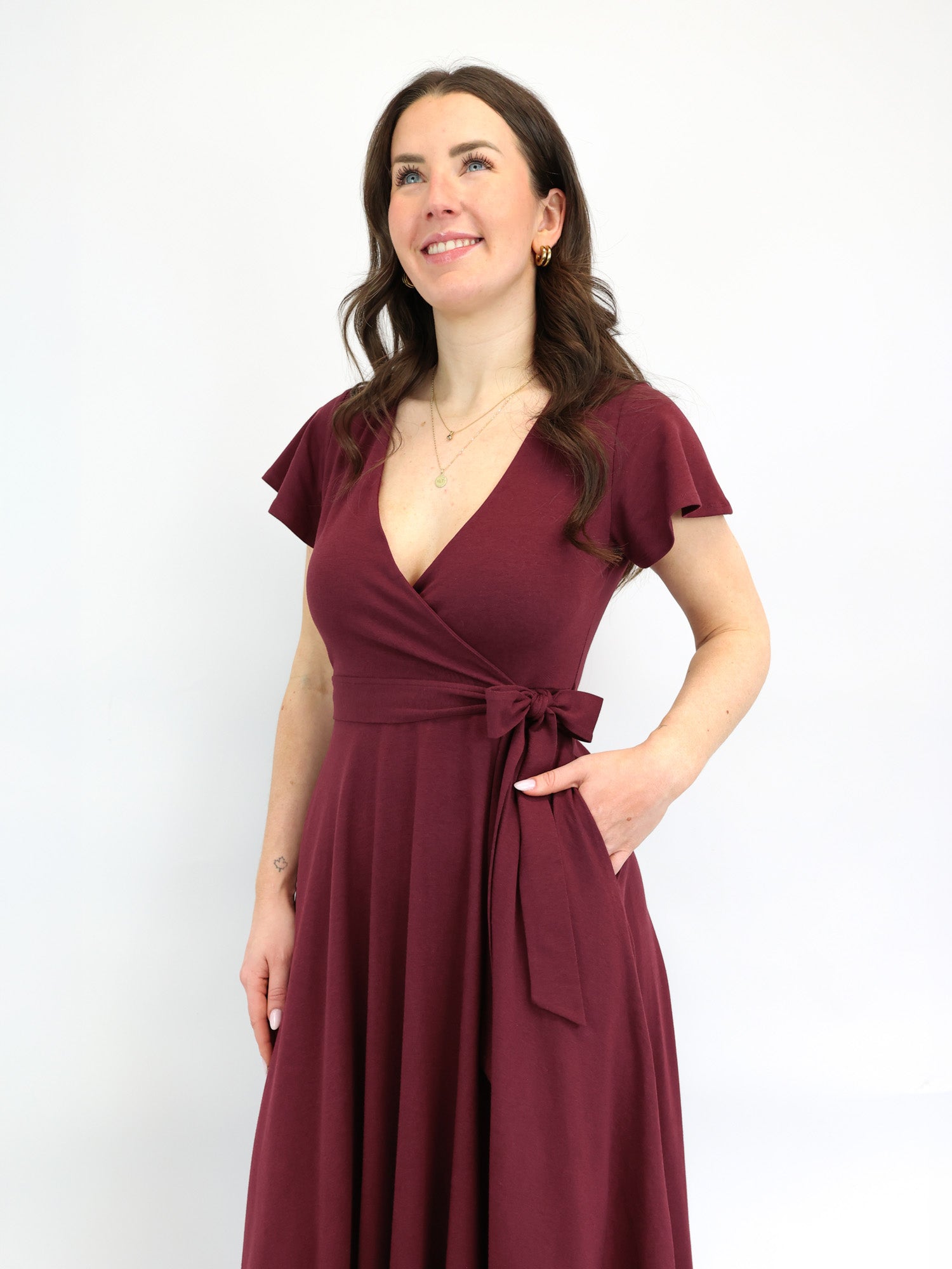 Midi Wickelkleid Carina - Plum
