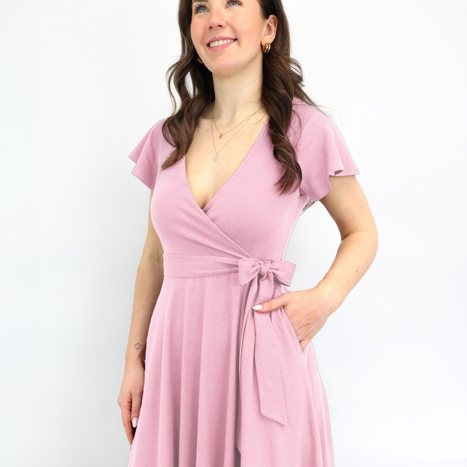 Midi Wickelkleid Carina - Rosa