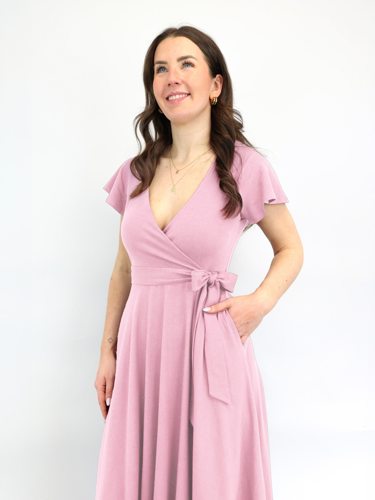 Midi Wickelkleid Carina - Rosa