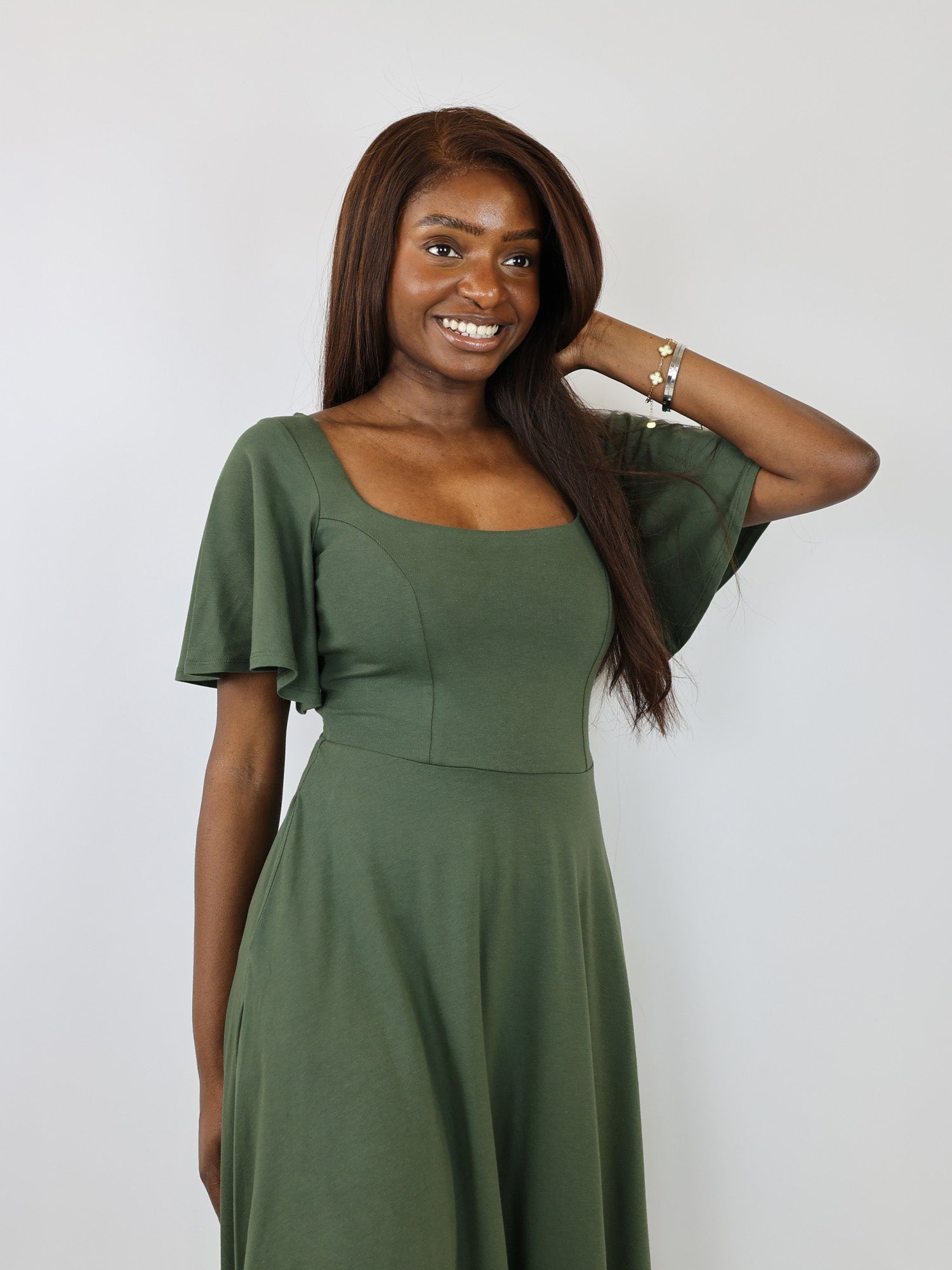Midi Skort Kleid Mara - Olive
