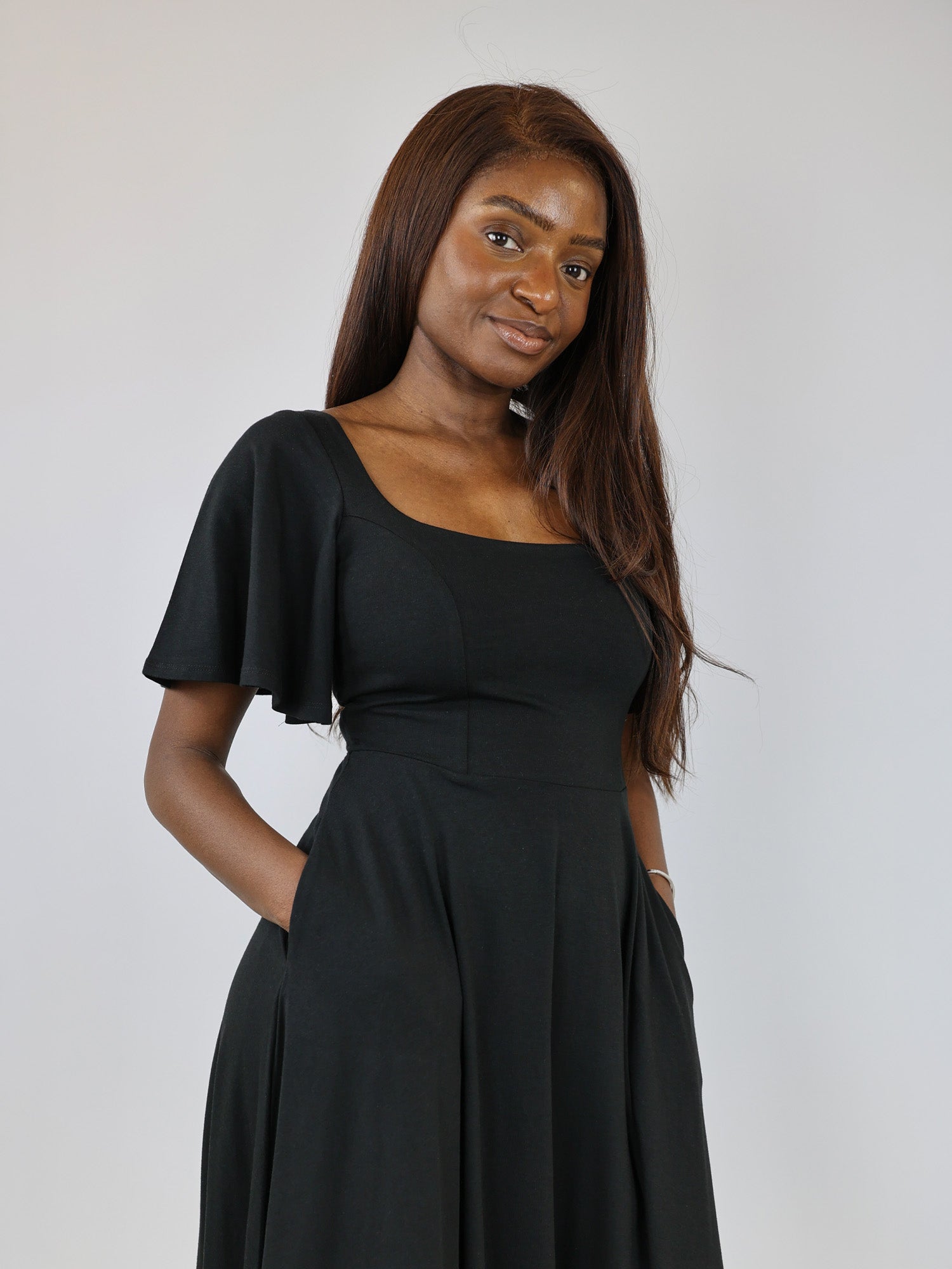 Midi Skort Kleid Mara - Schwarz