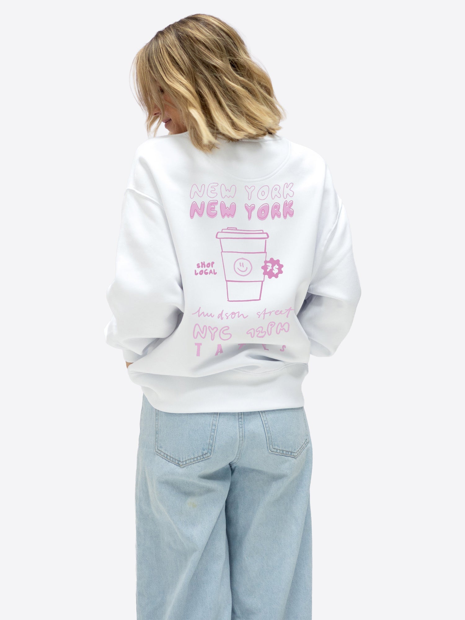 Sweater (Oversized) "NYC" – White