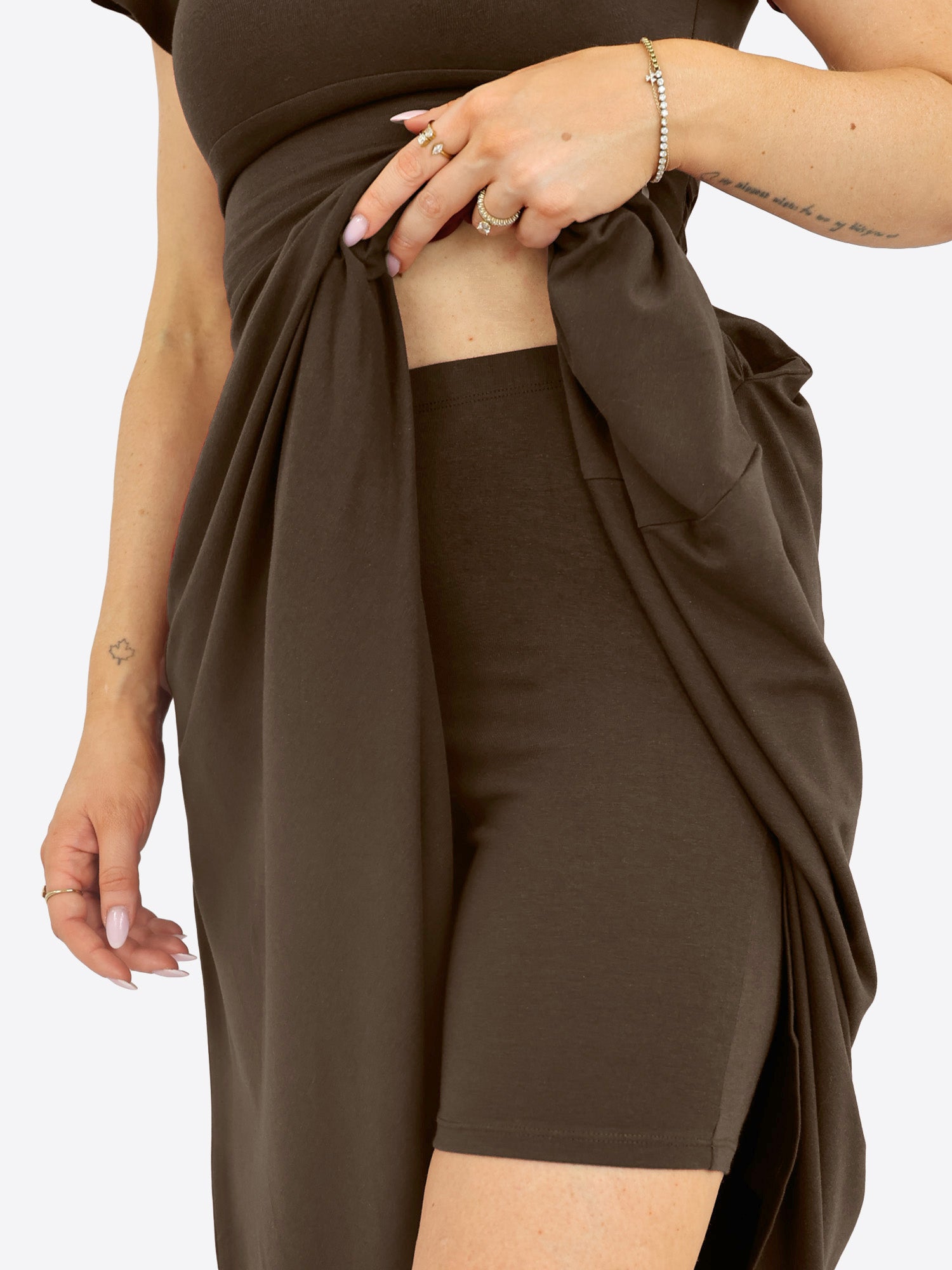 Midi Skort Kleid Linh - Dark Chocolate
