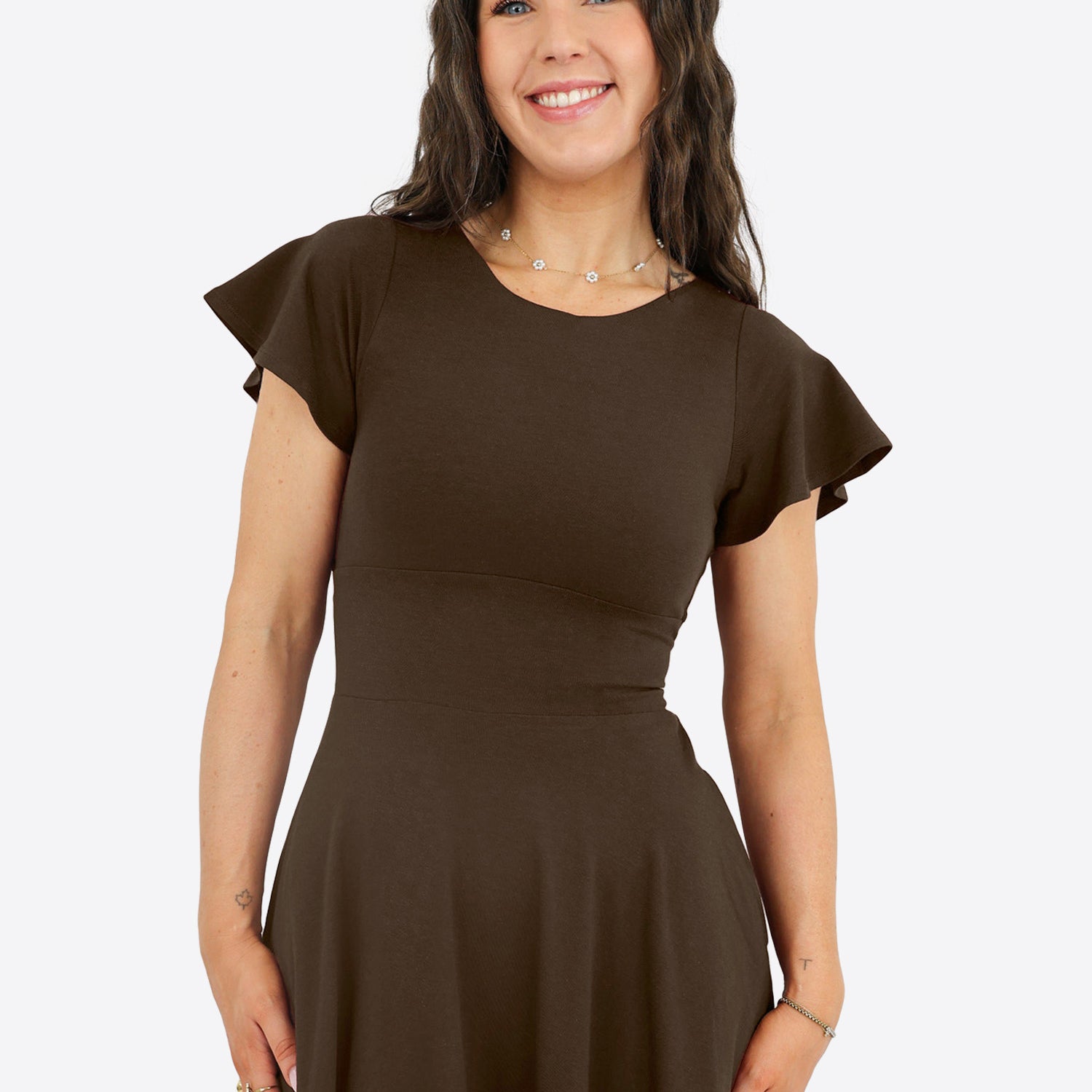Midi Skort Kleid Linh - Dark Chocolate