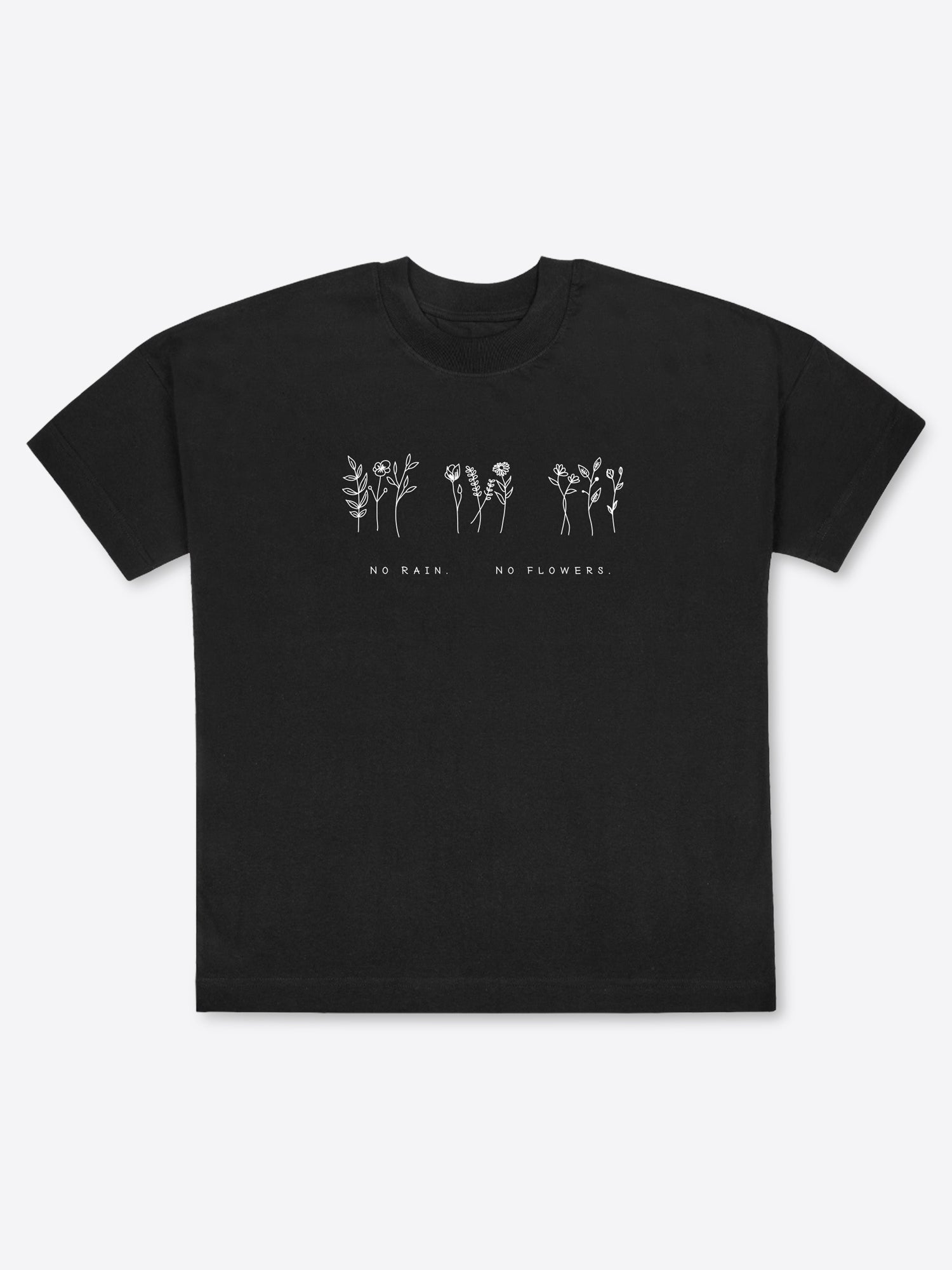 T-Shirt "Flowers" – Schwarz