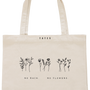 Shopping bag "No rain no flowers" – Natural Raw