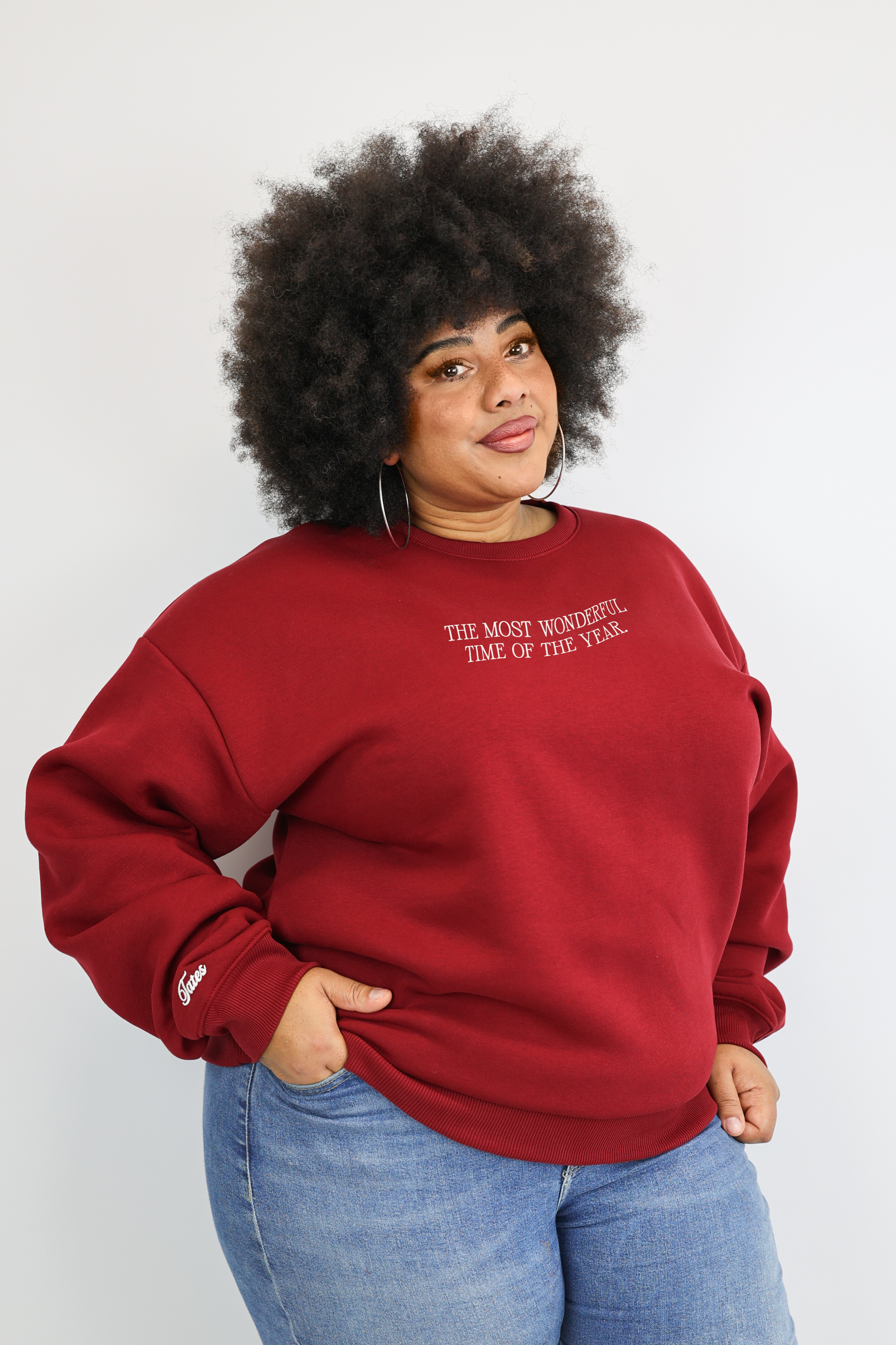 Original Regular Waistband Sweater "Nutcracker" – Cranberry