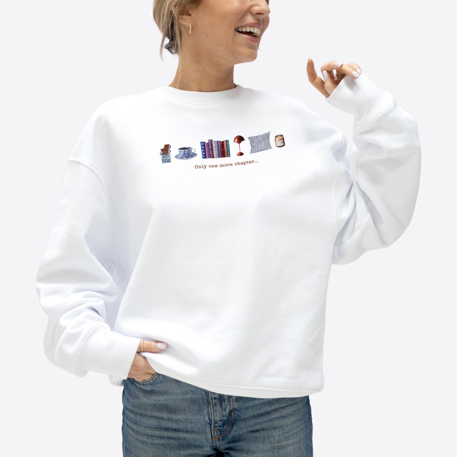 Sweater (Oversized) "Only one more chapter" – White