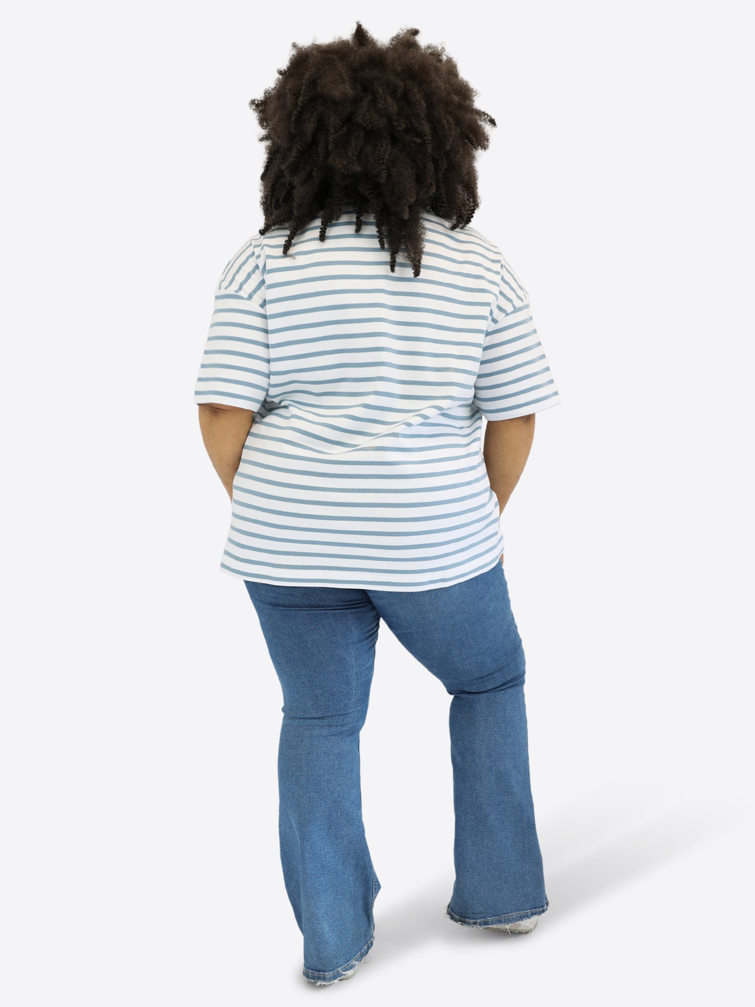 Oversized T-Shirt 3.0 mit Streifen - Blau