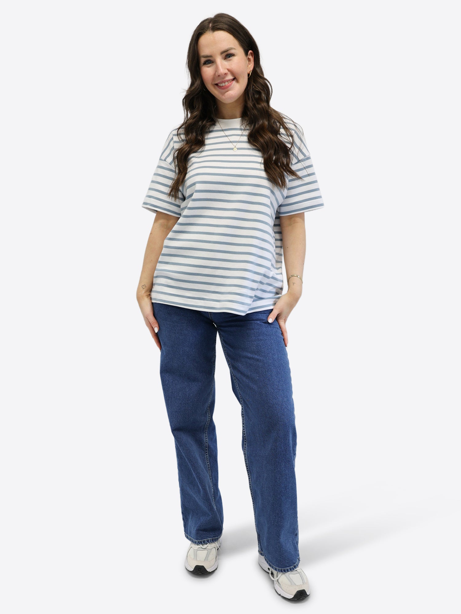 Oversized T-Shirt 3.0 mit Streifen - Blau