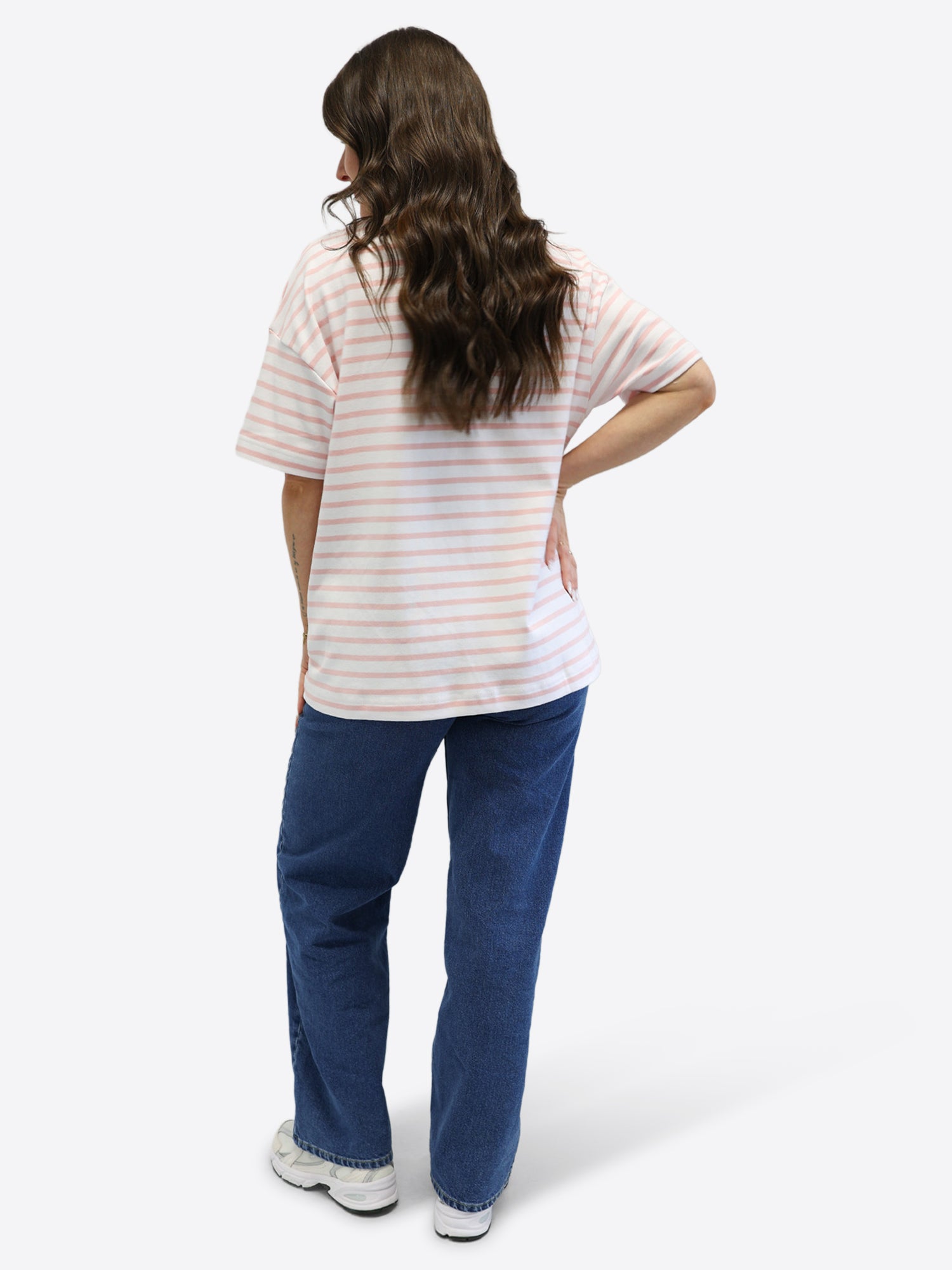 Oversized T-Shirt 3.0 mit Streifen - Rosa