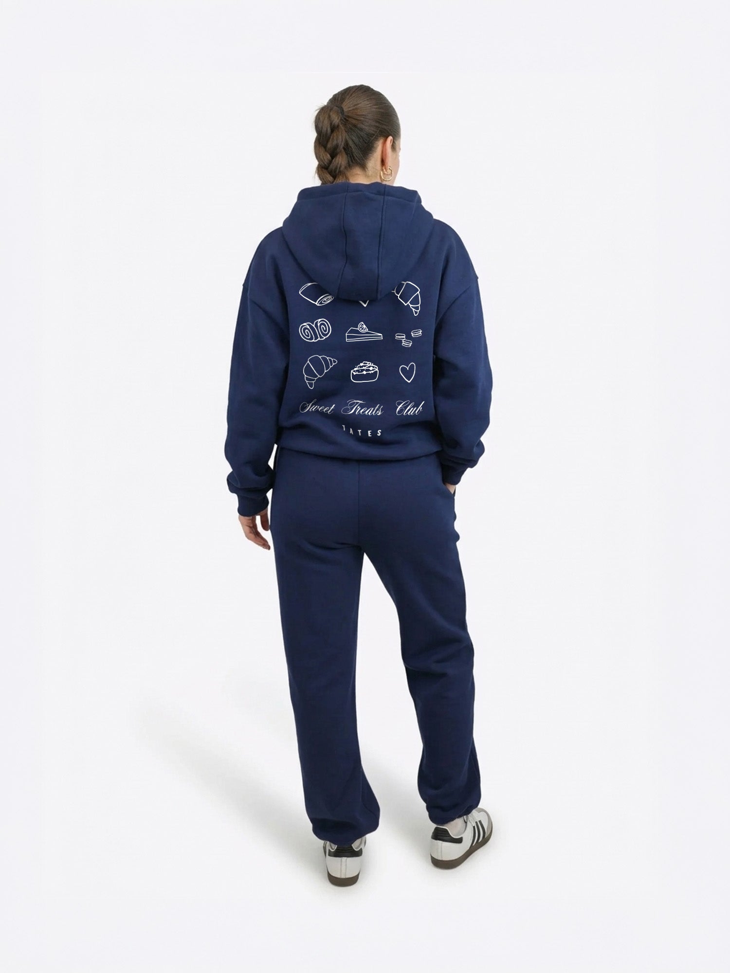 Regular Waistband Hoodie "Sweet Treats" - Midnight Blue