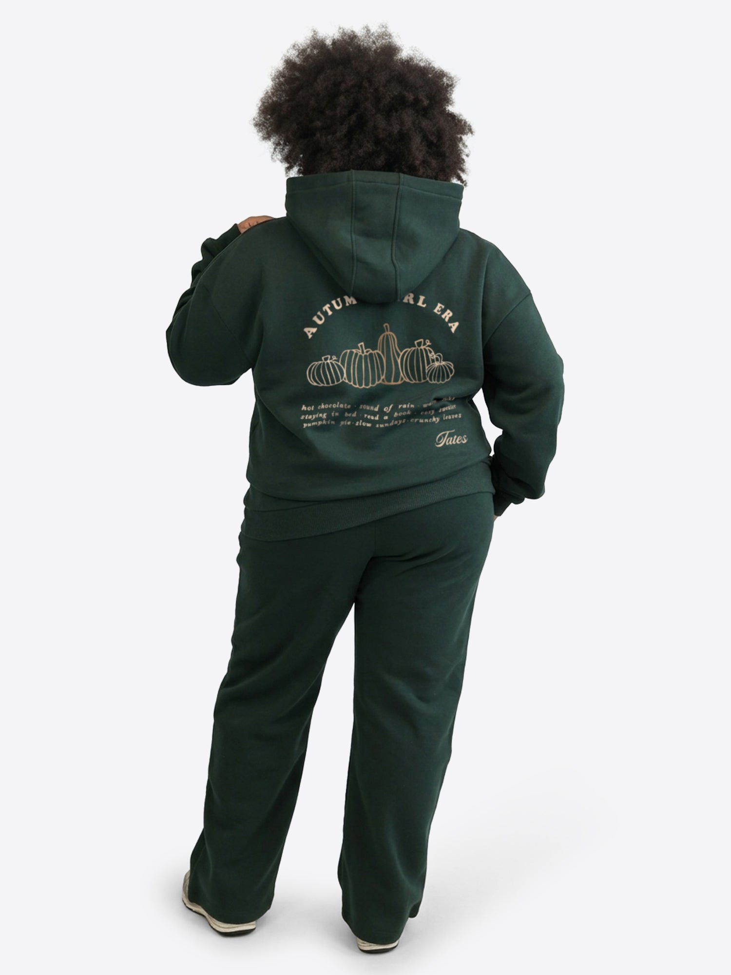Regular Waistband Hoodie "Autumn Girl Era" - Pine Green
