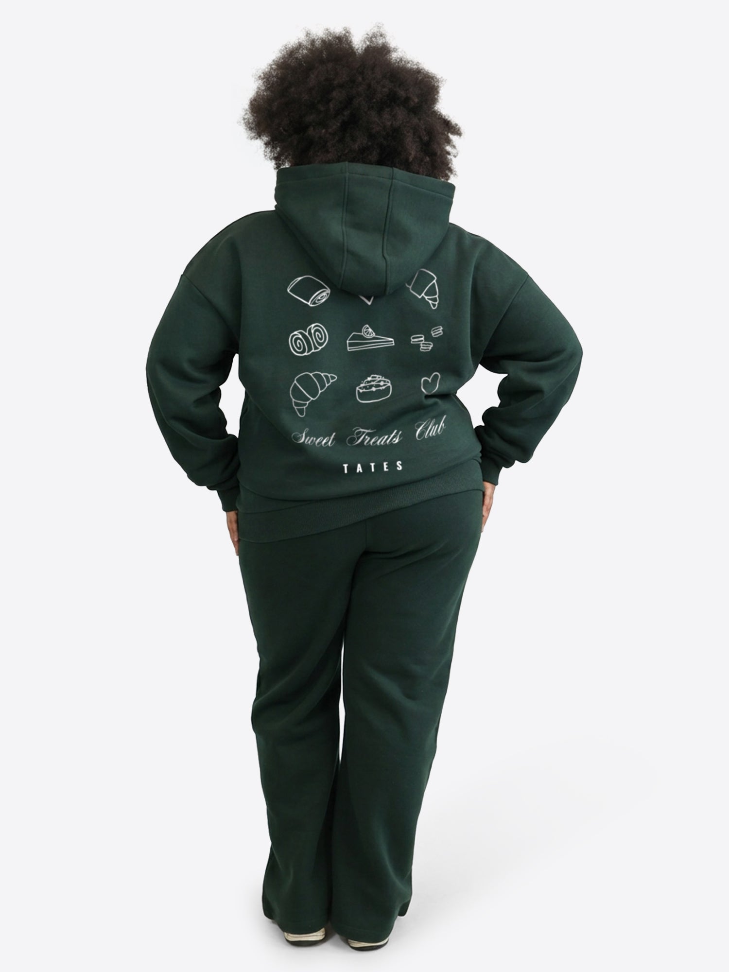 Regular Waistband Hoodie "Sweet Treats" - Pine Green