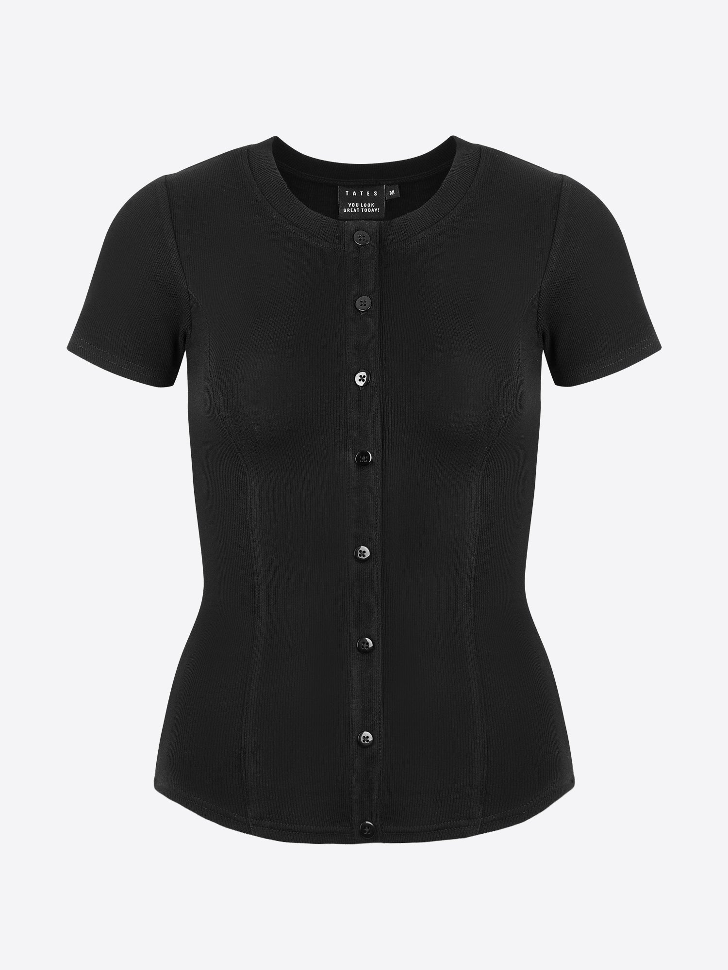 Rib Shirt mit Knopfleiste