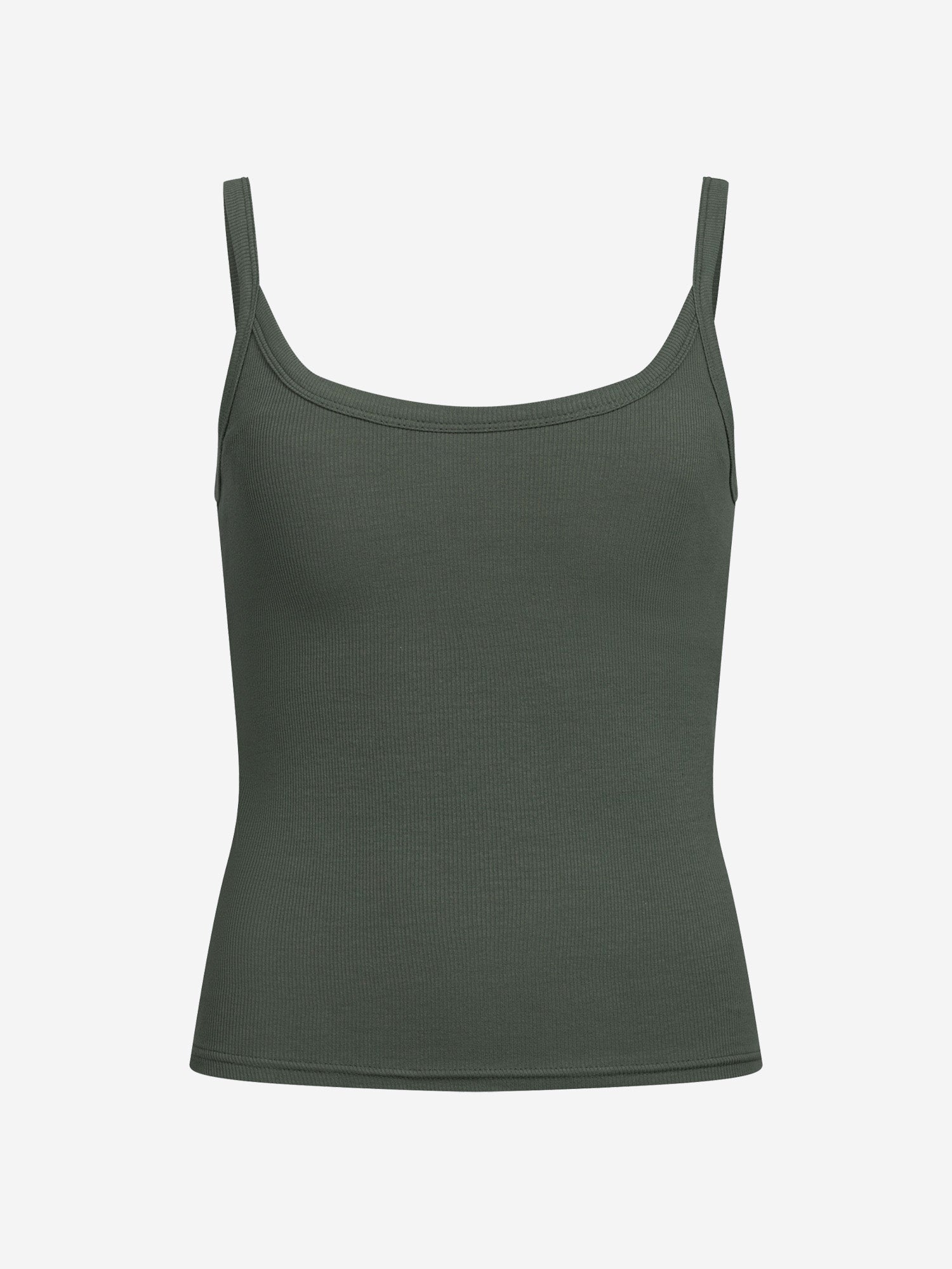 Rib Top mit Built-in Bra – Olive