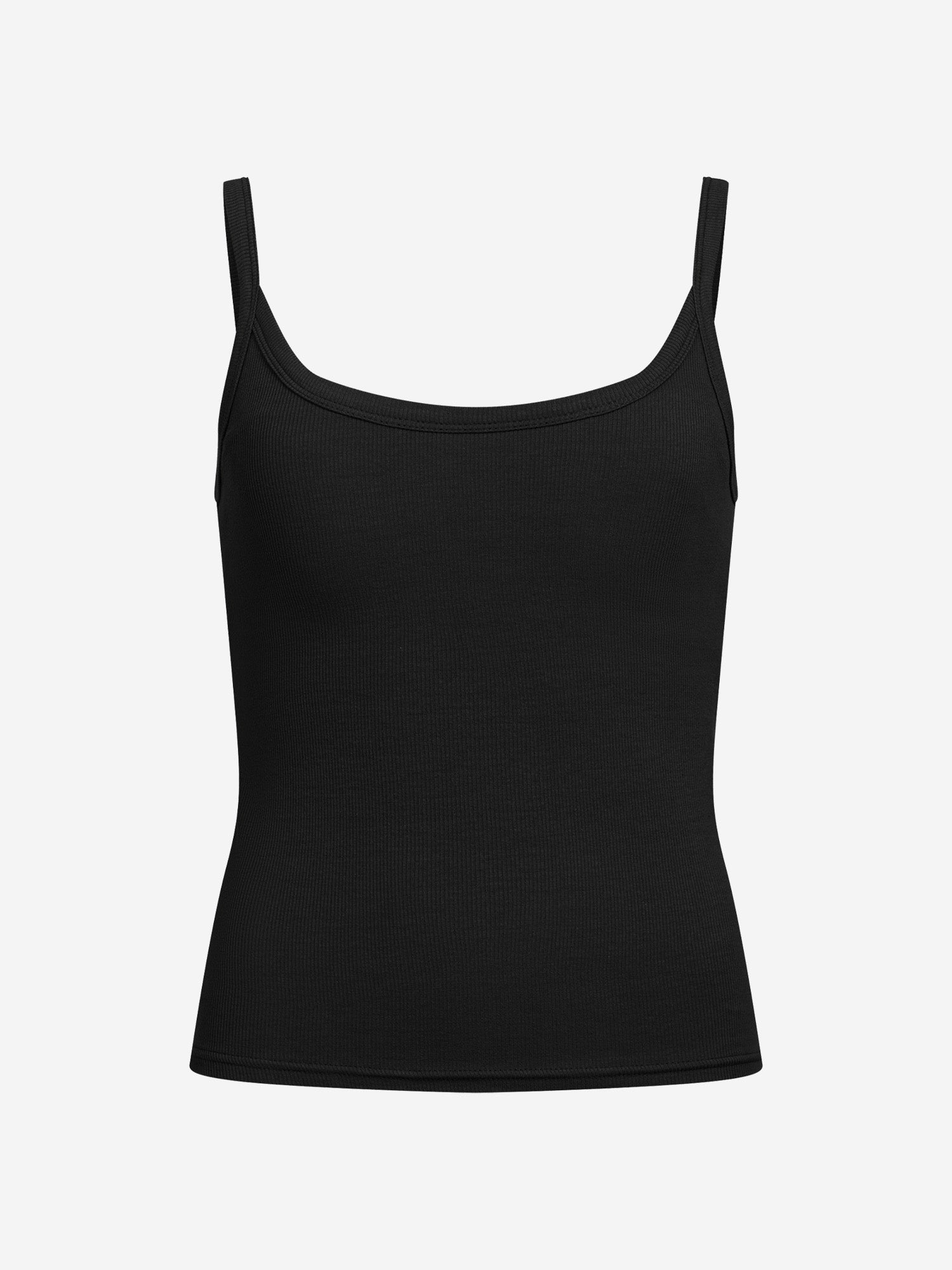 Rib Top mit Built-in Bra – Schwarz