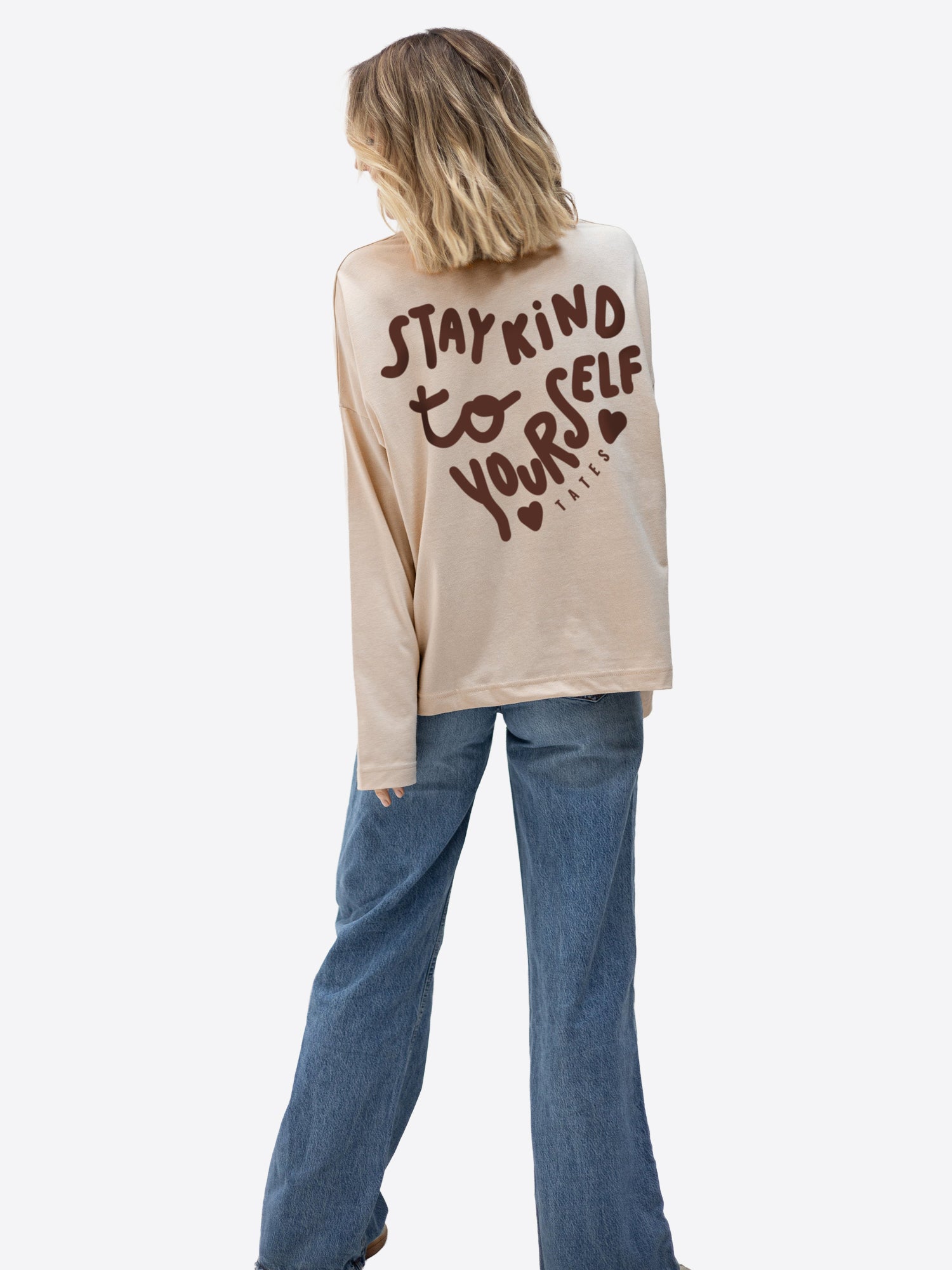 Longsleeve (Oversized) "Stay kind" – Beige