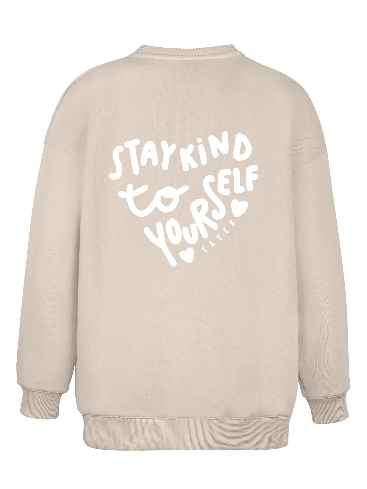 Wide Waistband Sweater "Stay Kind" – Beige