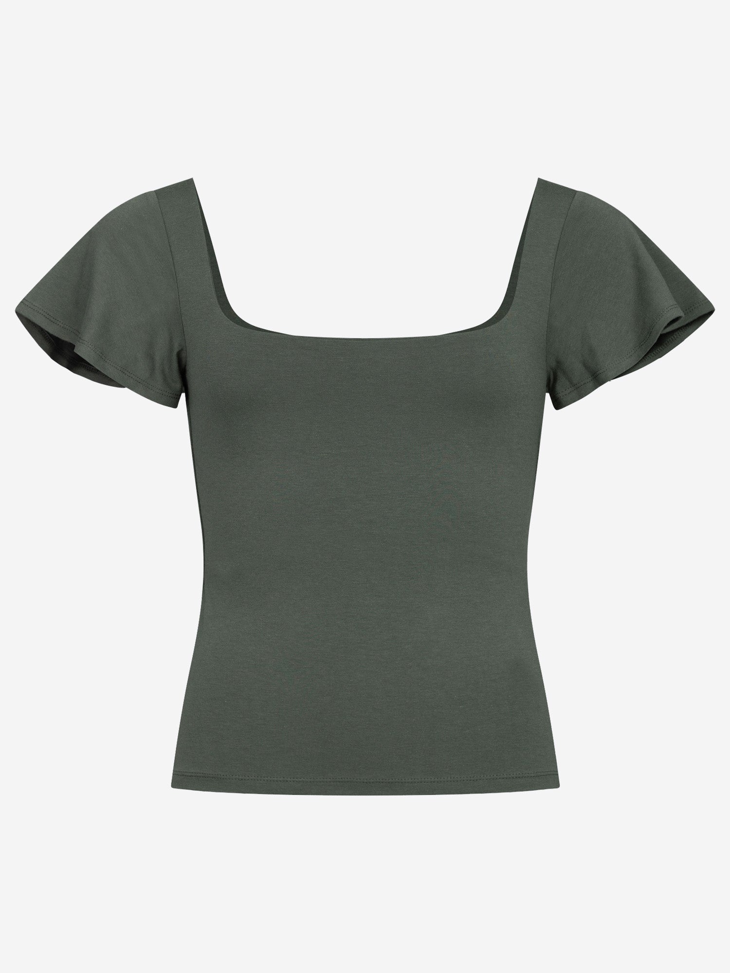 T-Shirt mit Flügelärmeln - Olive