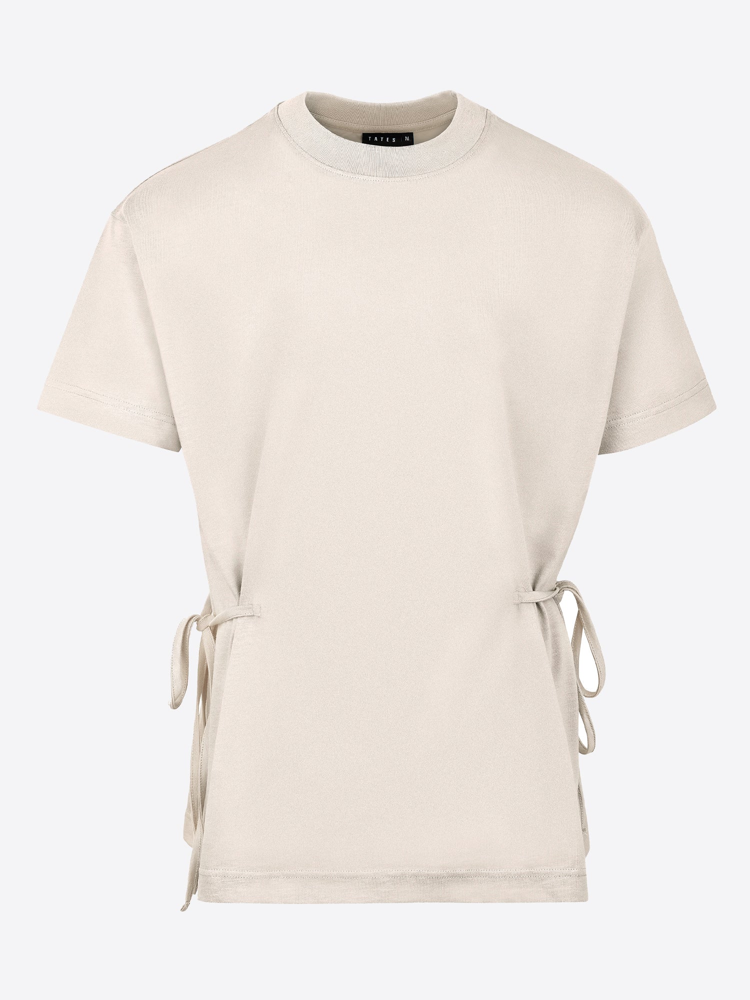 T-Shirt mit Schleifen-Bindung – Beige