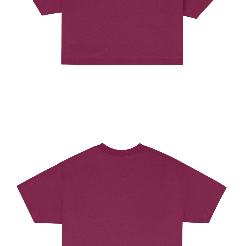 Basic (Build your own) Soft Touch T-Shirt Crop Version – Berry
