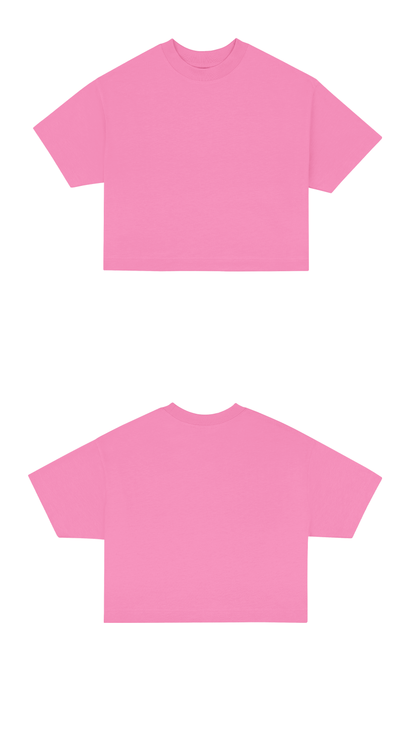 Basic (Build your own) Soft Touch T-Shirt Crop Version – Bubble pink