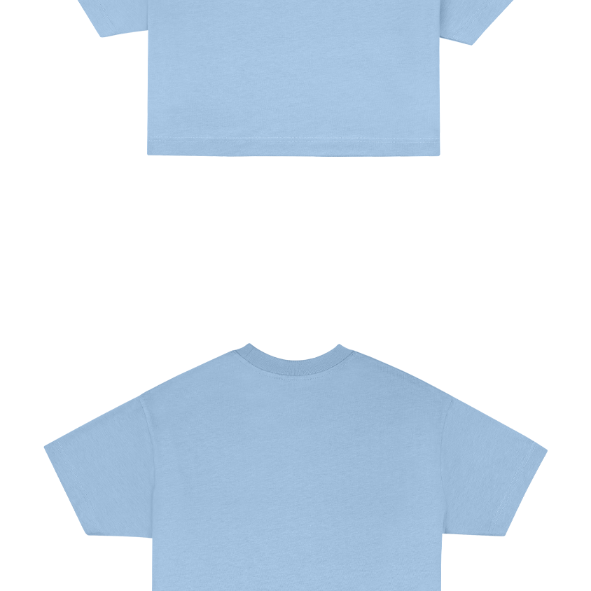 Basic (Build your own) Soft Touch T-Shirt Crop Version – Dusty Blue