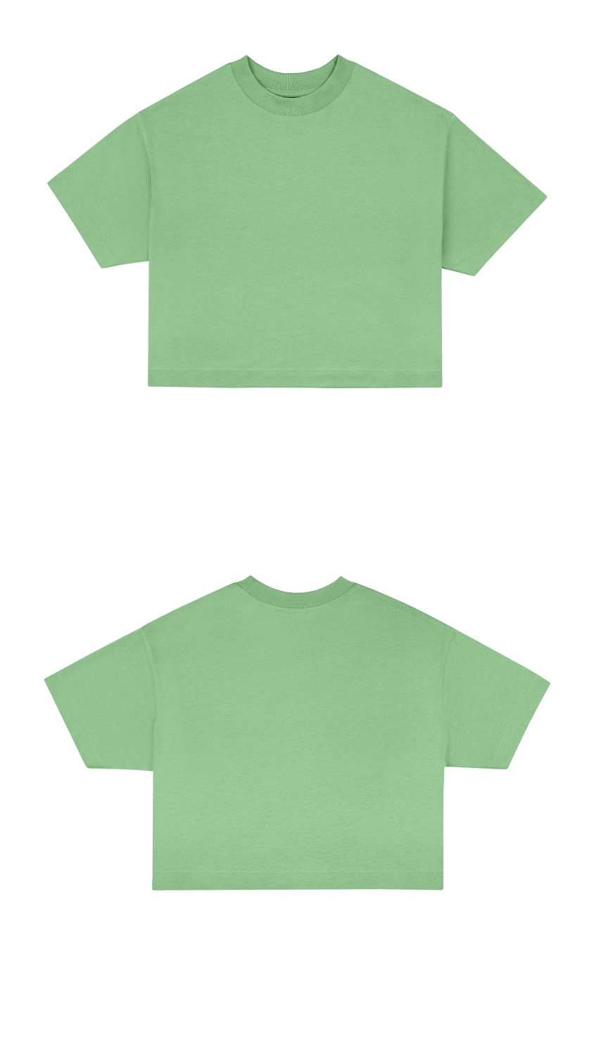 Basic (Build your own) Soft Touch T-Shirt Crop Version – Matcha