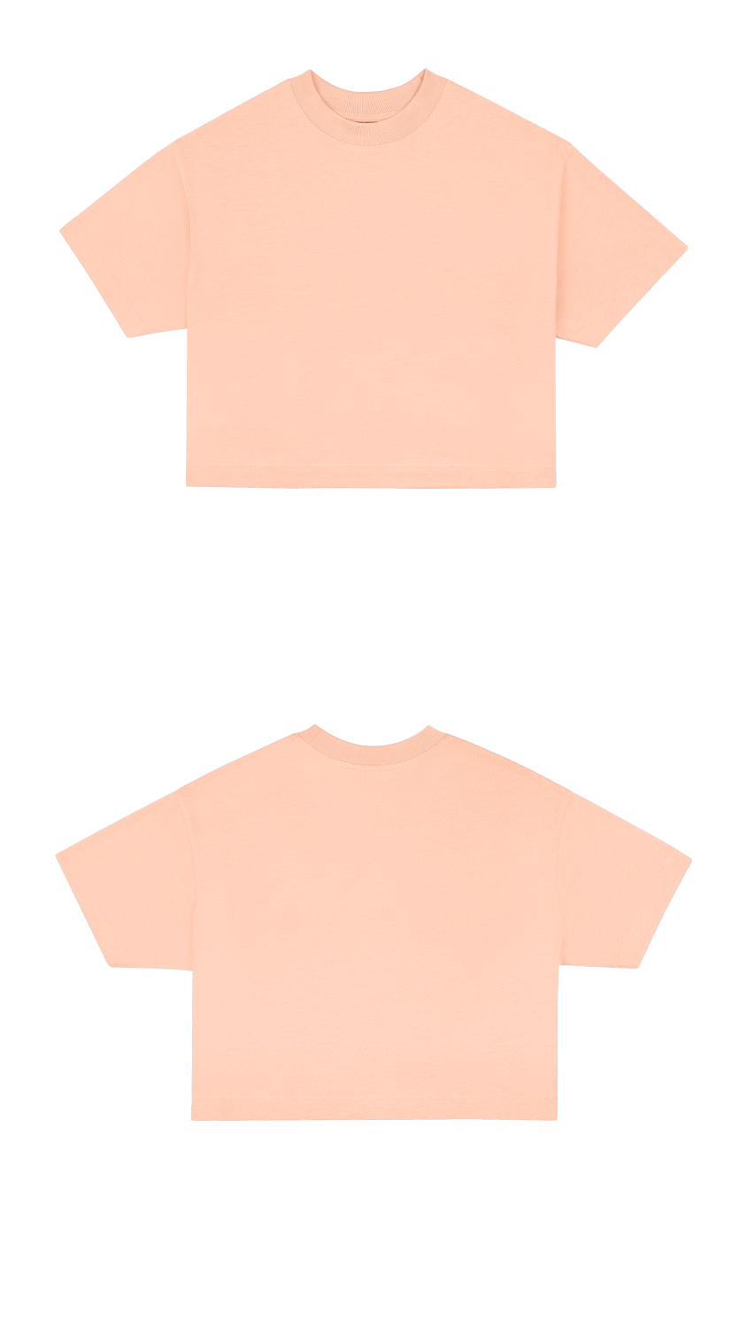 Basic (Build your own) Soft Touch T-Shirt Crop Version – Peach