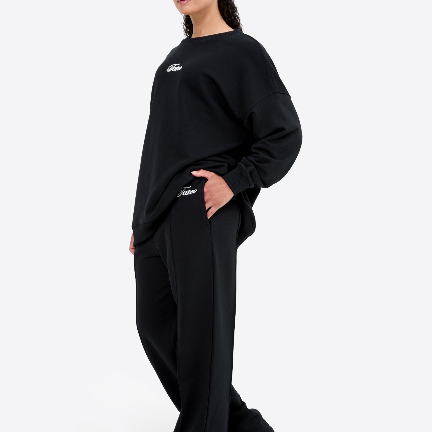 Light Jogginghose mit Biese – Schwarz