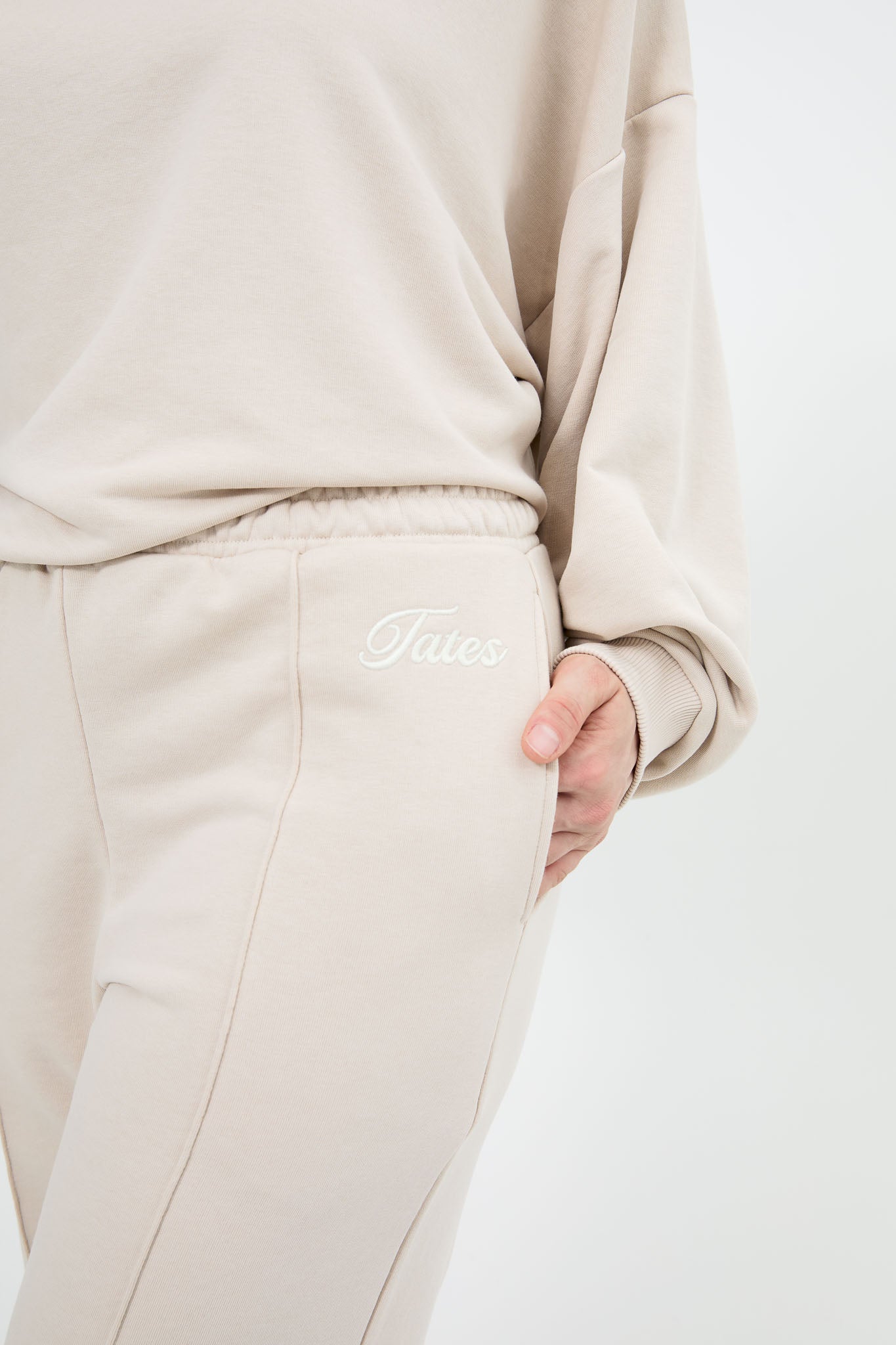 Light Jogginghose mit Biese – Beige