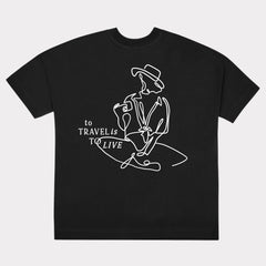 T-Shirt (Oversized) mit "To travel is to live" Motiv