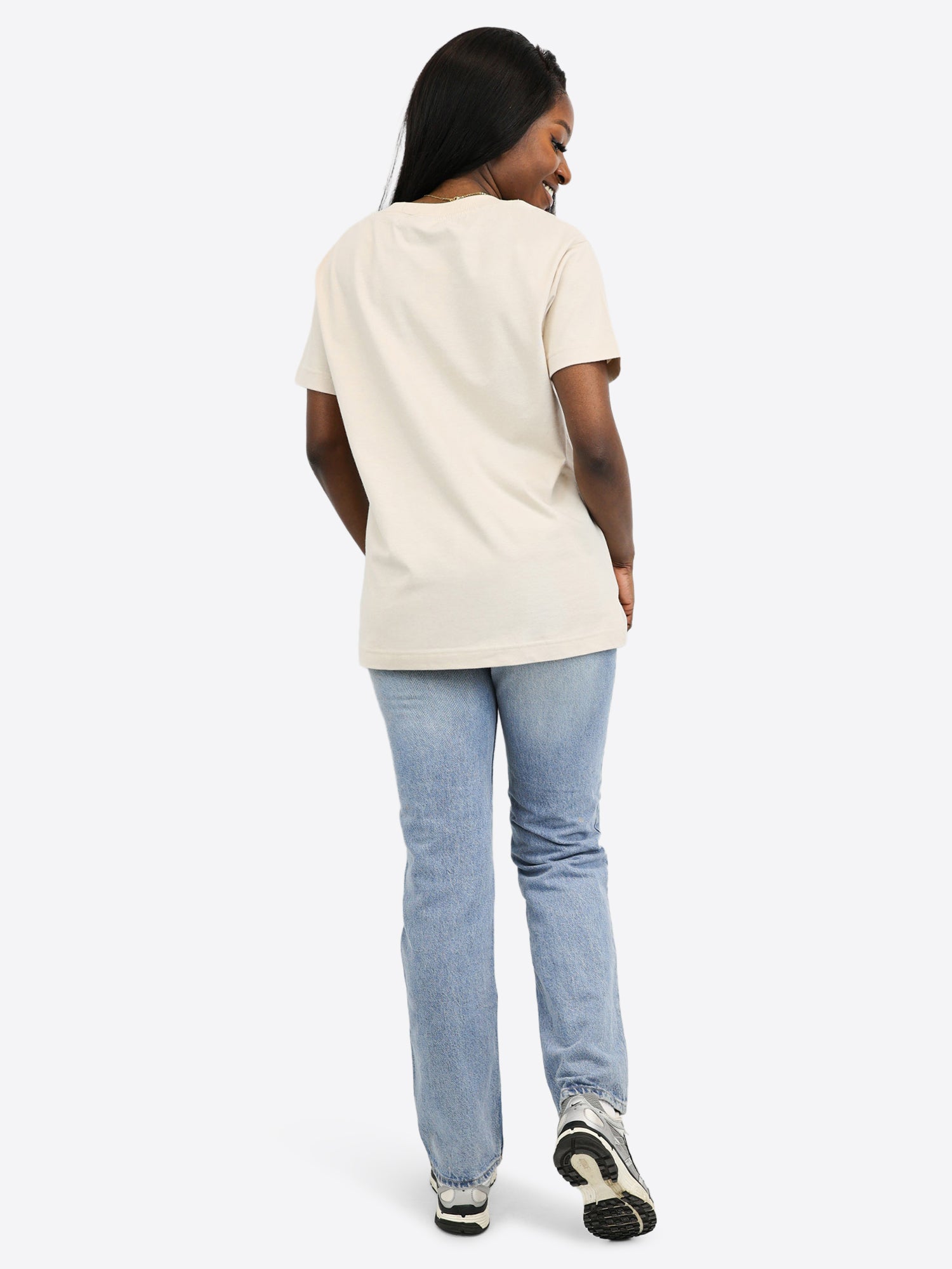 V-Ausschnitt T-Shirt – Beige