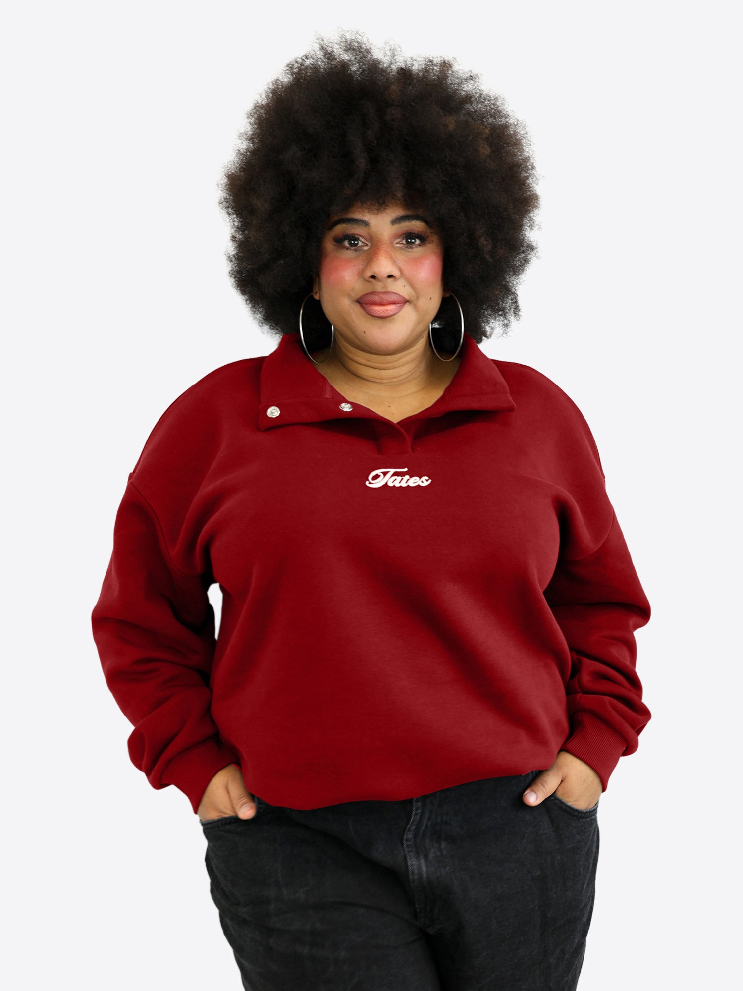 Verstellbarer Crop Sweater – Cranberry