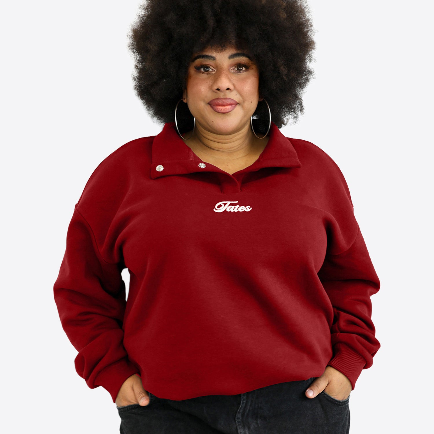 Verstellbarer Crop Sweater – Cranberry